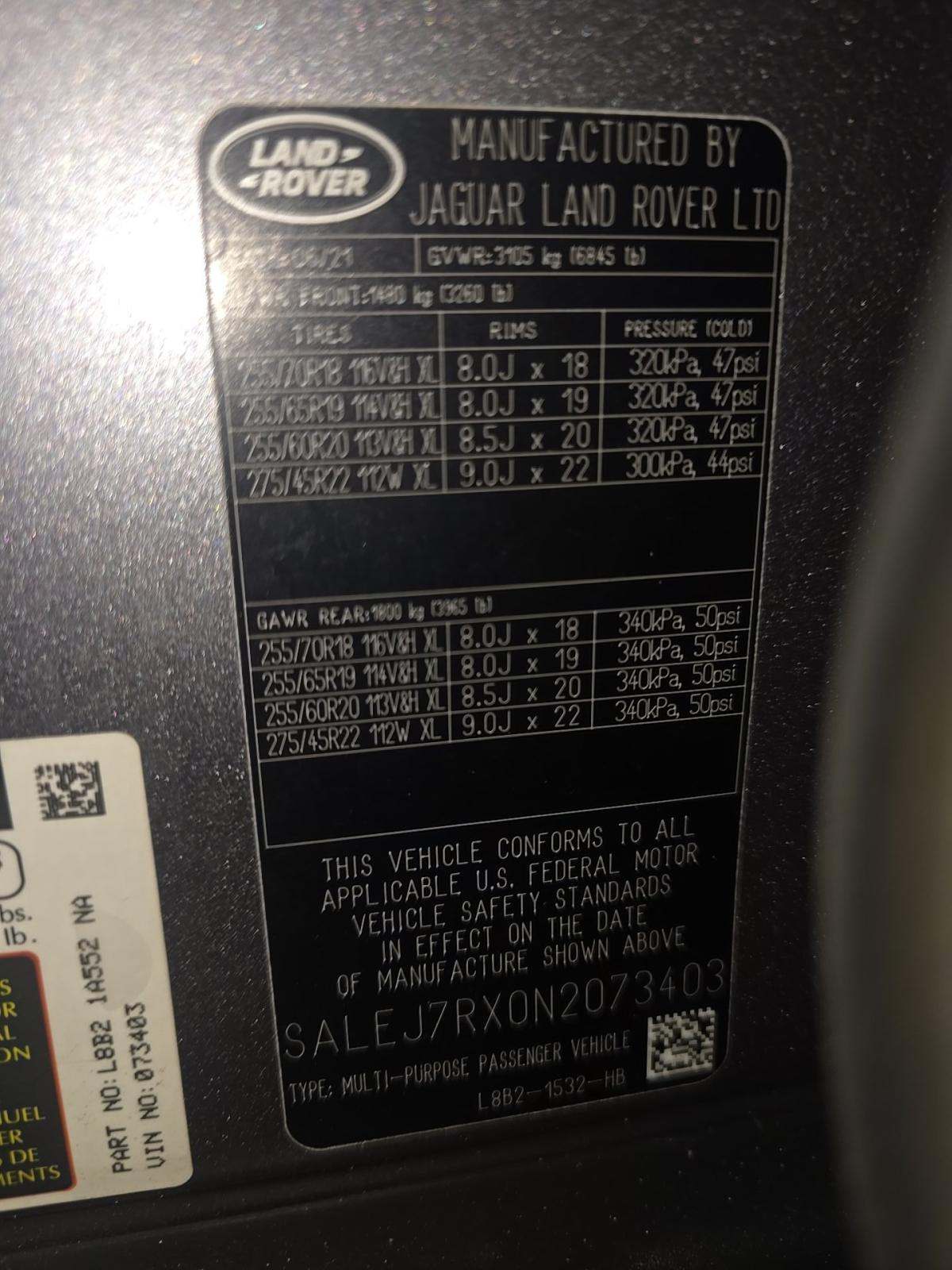 2022 Land Rover Defender 110 S AWD