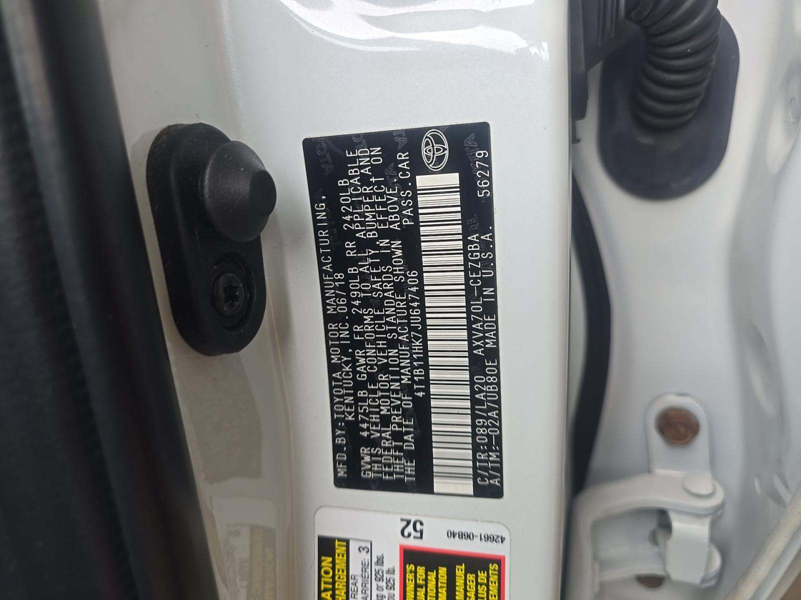 2018 Toyota Camry XLE FWD