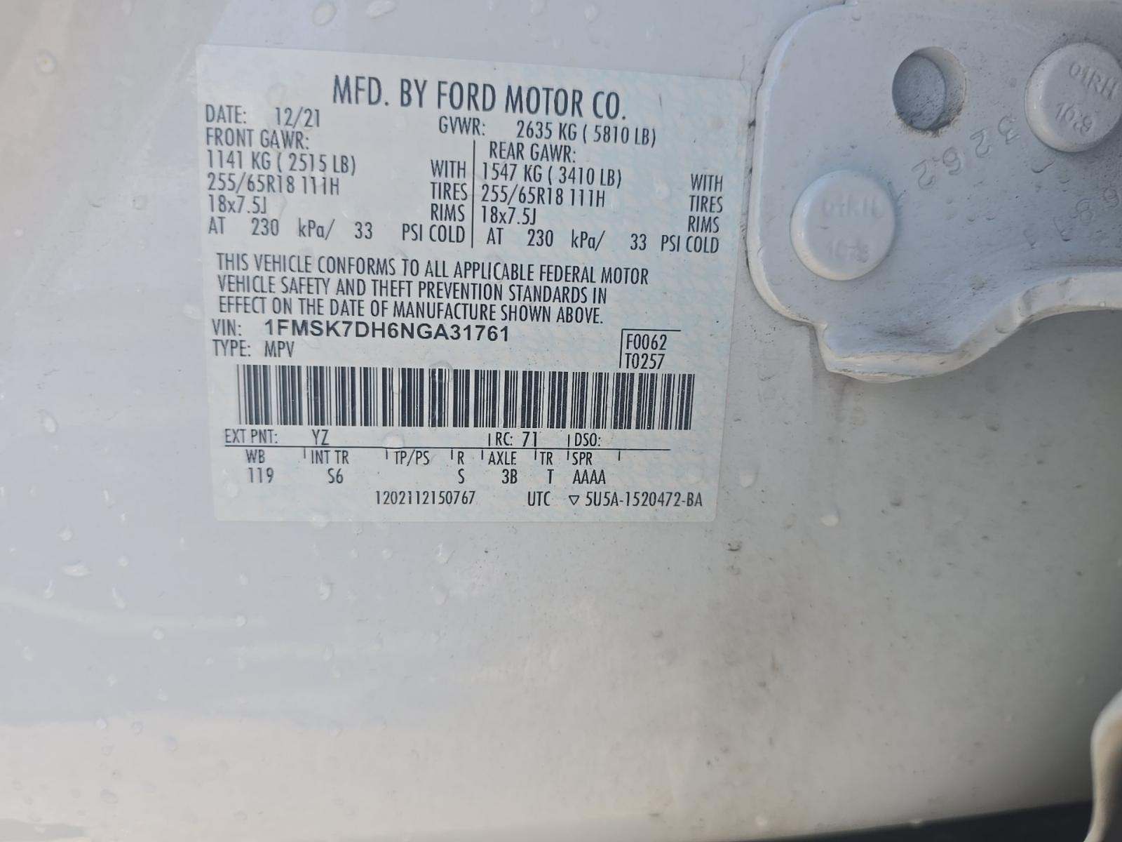 2022 Ford Explorer XLT RWD