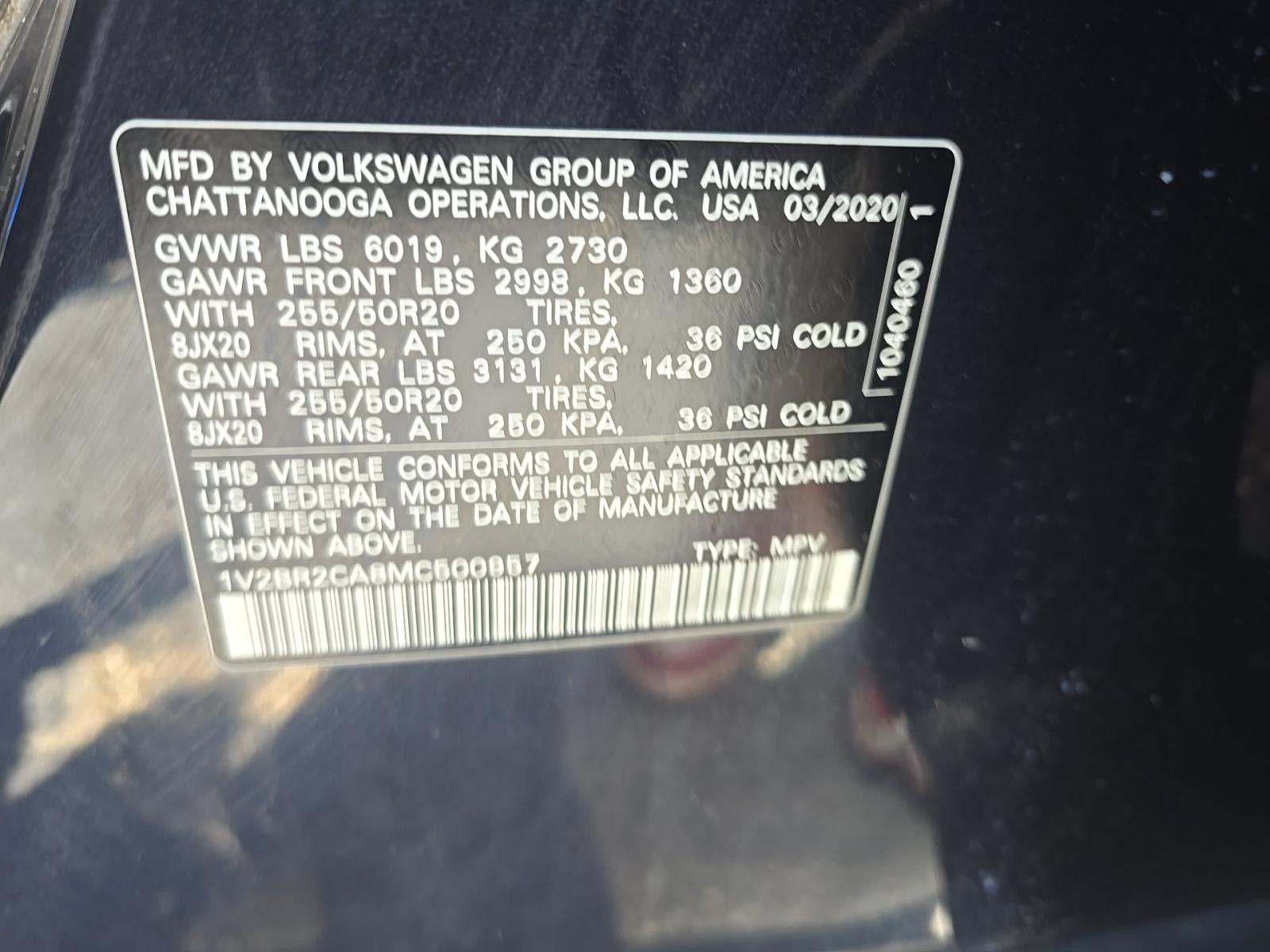 2021 Volkswagen Atlas 3.6L SEL AWD