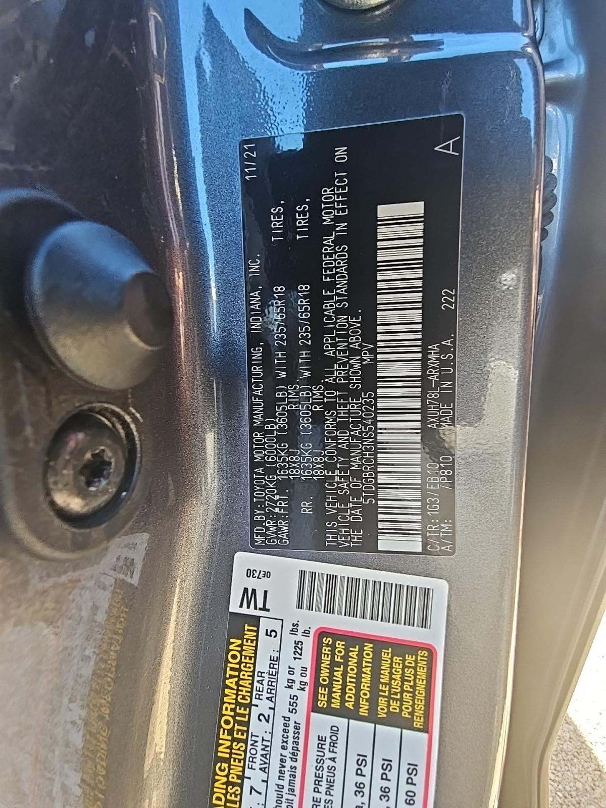 2022 Toyota Highlander Hybrid XLE AWD