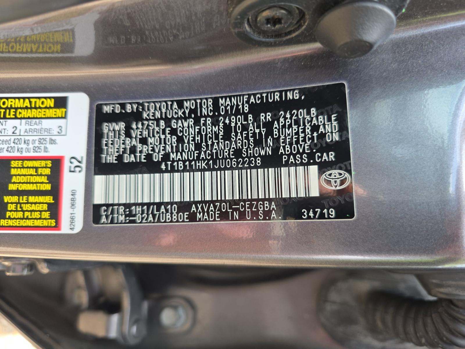 2018 Toyota Camry XLE FWD