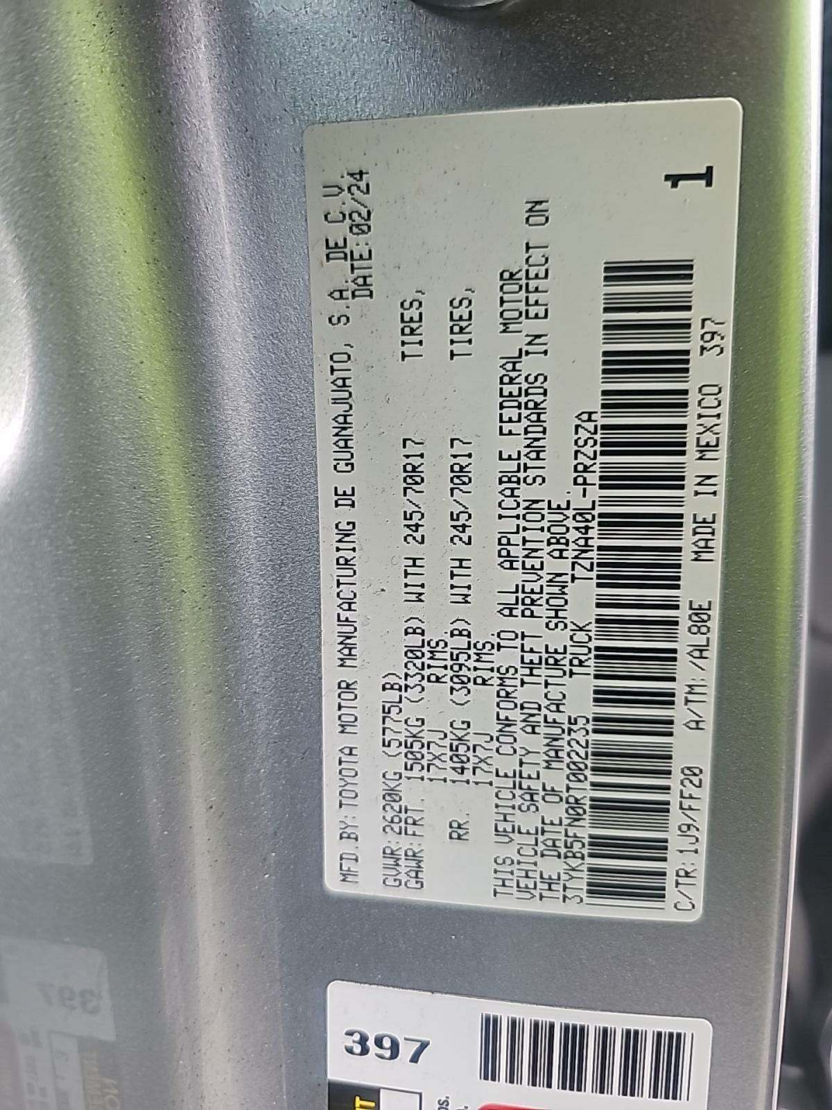 2024 Toyota Tacoma SR5 RWD