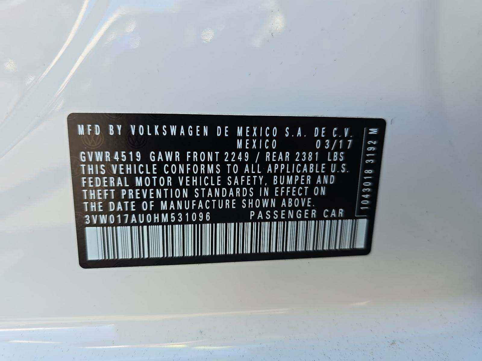 2017 Volkswagen Golf 1.8T S AWD