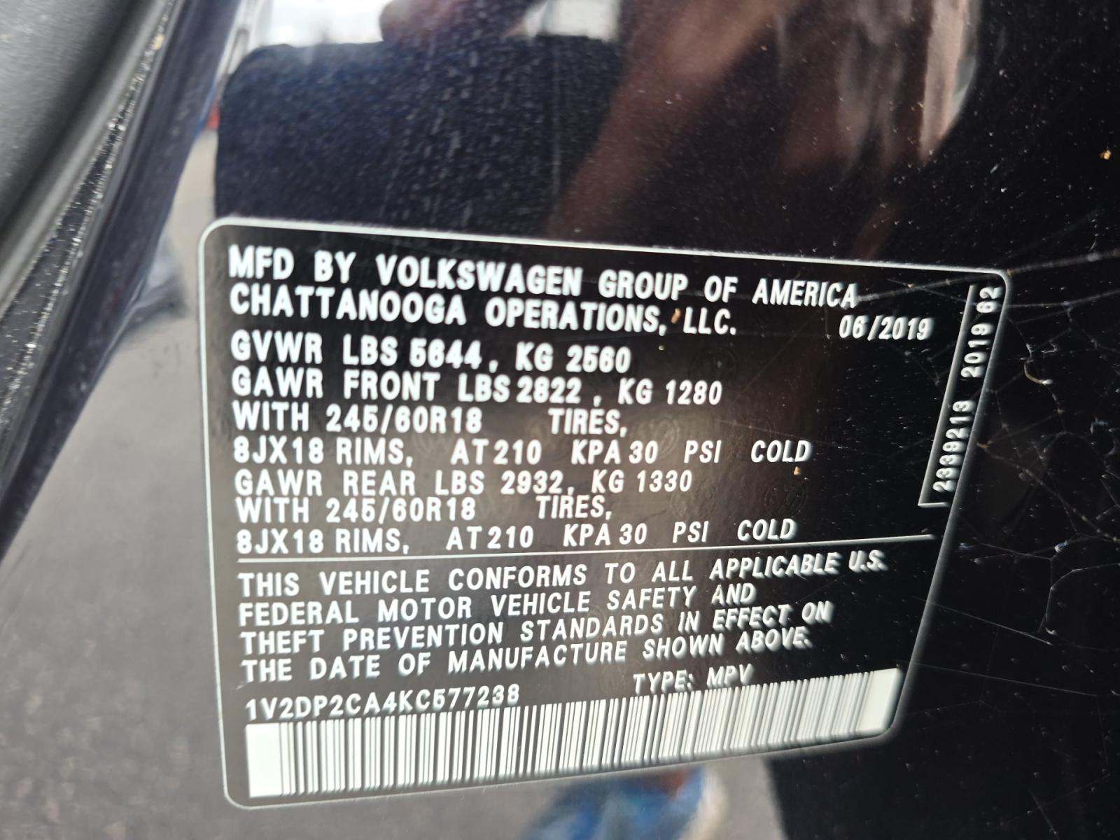 2019 Volkswagen Atlas 2.0T SE FWD