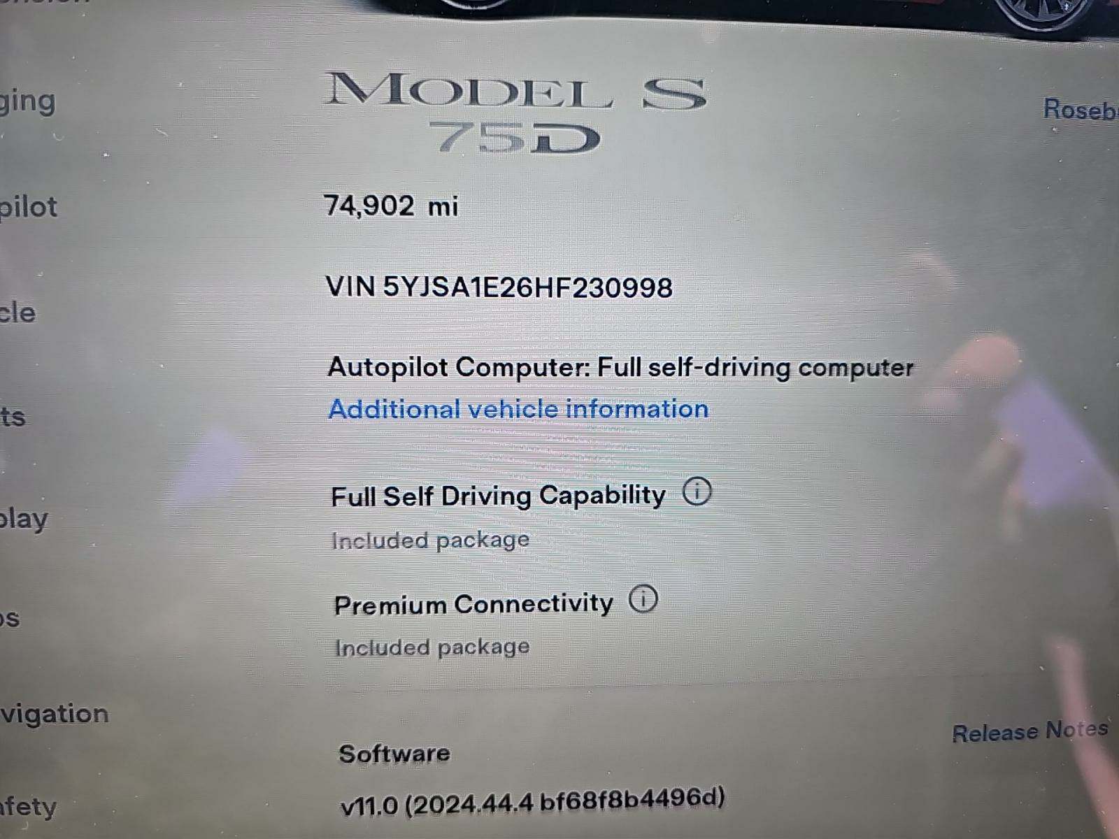 2017 Tesla Model S 75D AWD