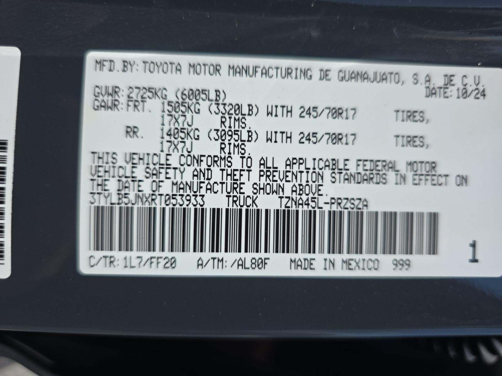 2024 Toyota Tacoma SR5 AWD