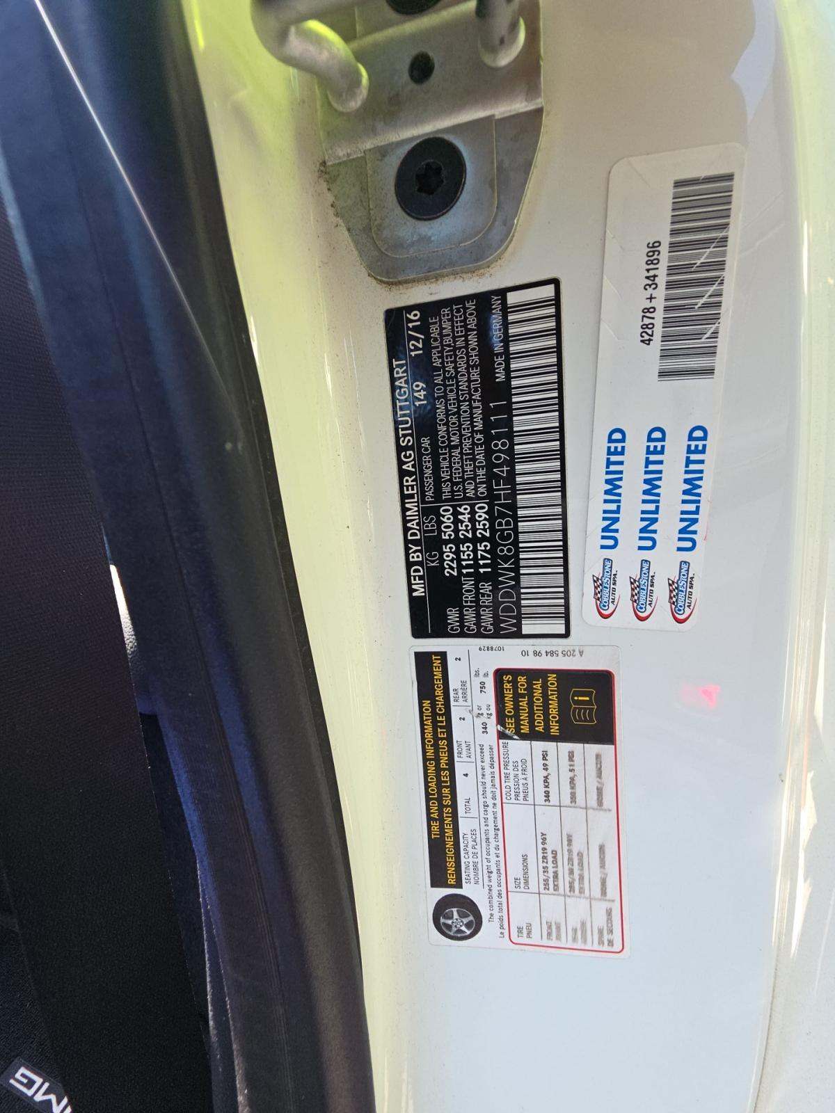 2017 Mercedes-Benz C-Class AMG C 63 RWD