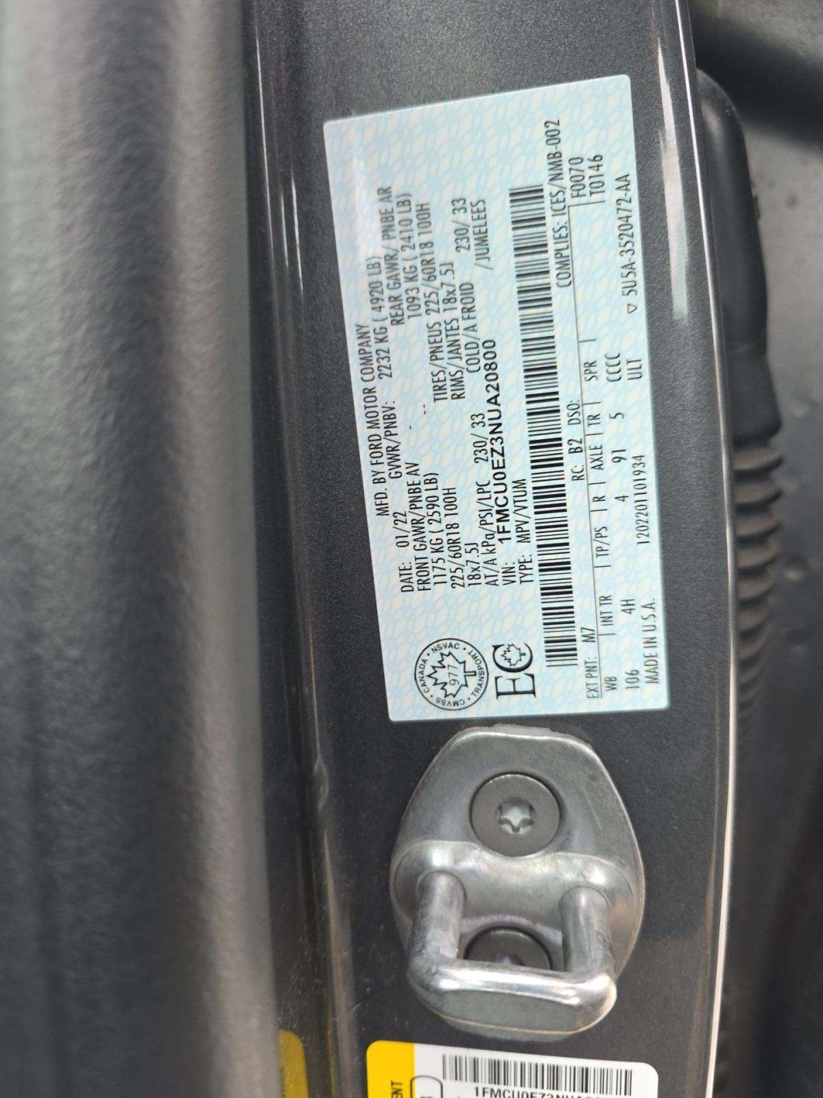 2022 Ford Escape Plug-In Hybrid SE FWD