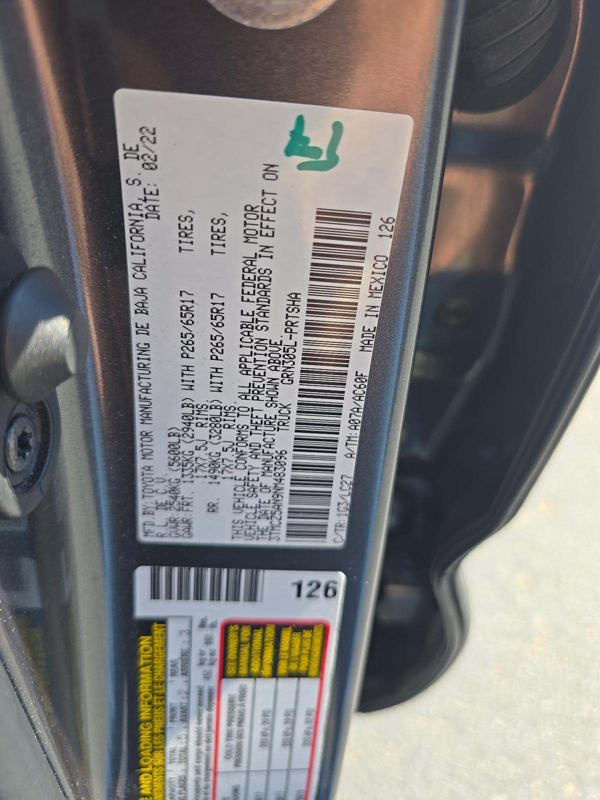 2022 Toyota Tacoma TRD Sport AWD