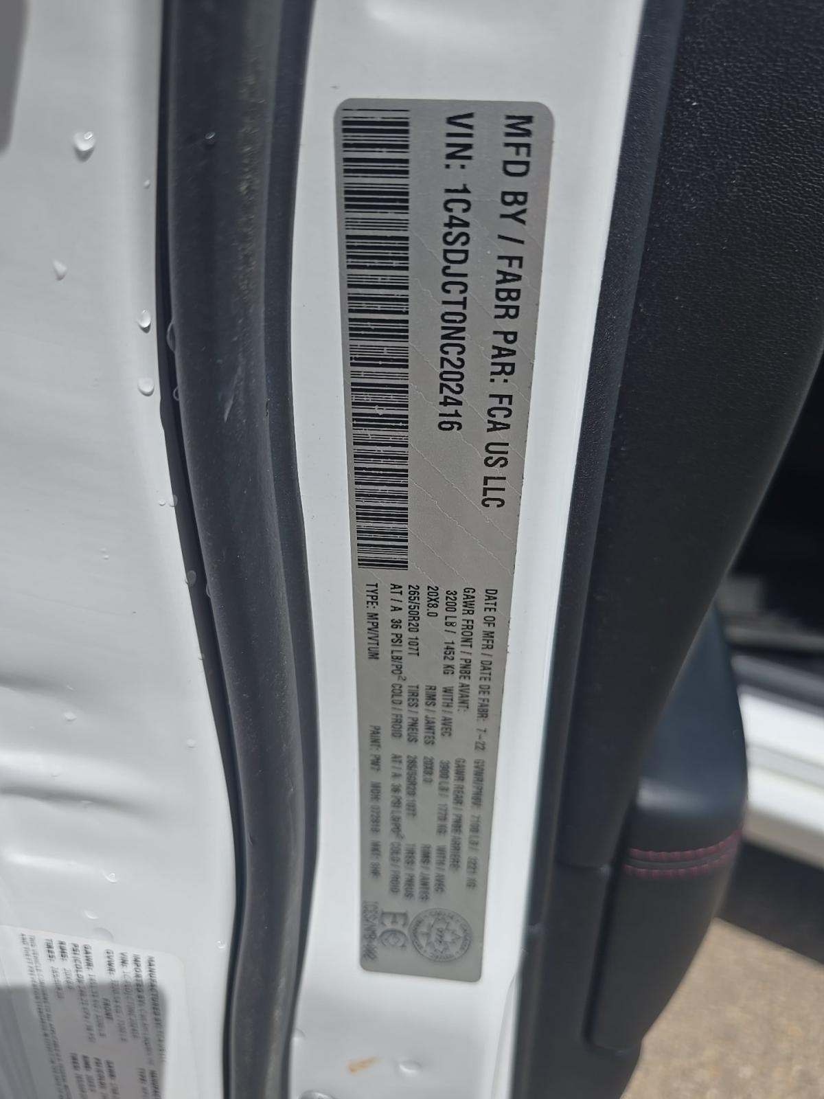 2022 Dodge Durango R/T Plus AWD