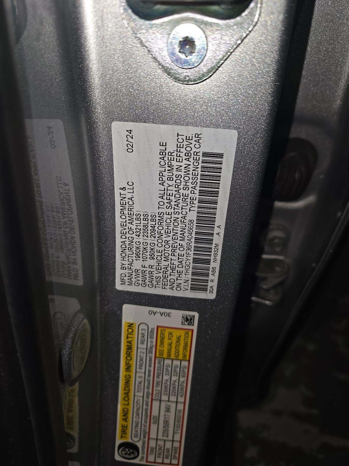 2024 Honda Accord EX FWD