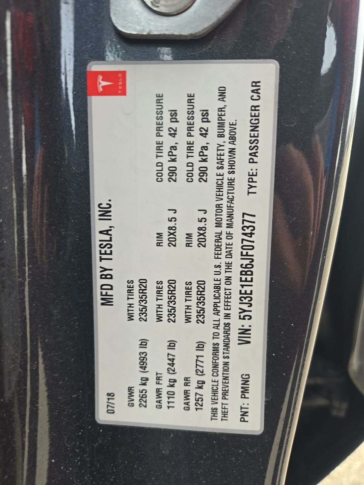 2018 Tesla Model 3 Performance AWD