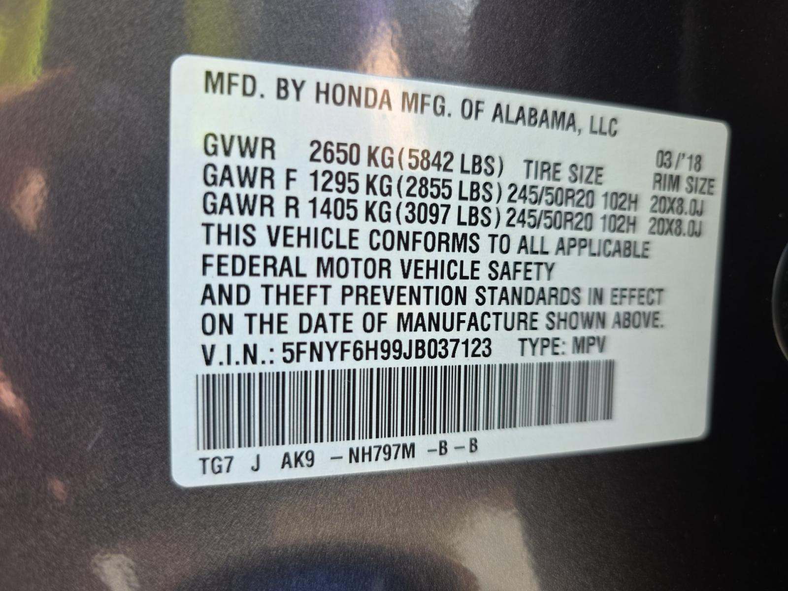 2018 Honda Pilot Touring AWD