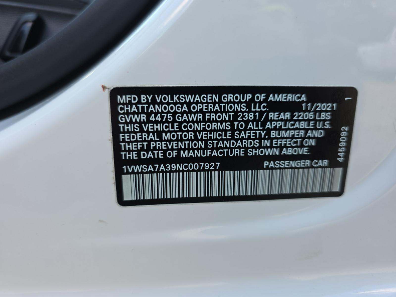 2022 Volkswagen Passat 2.0T SE FWD