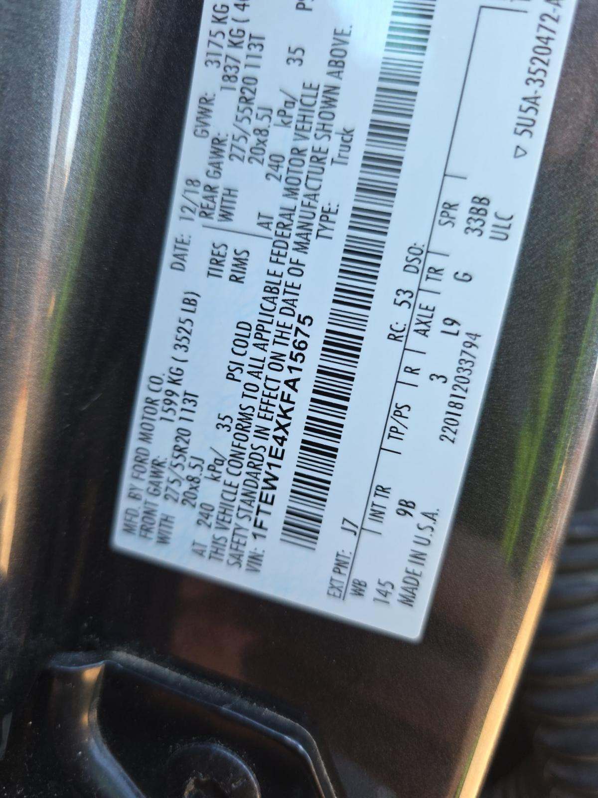 2019 Ford F-150 Platinum AWD