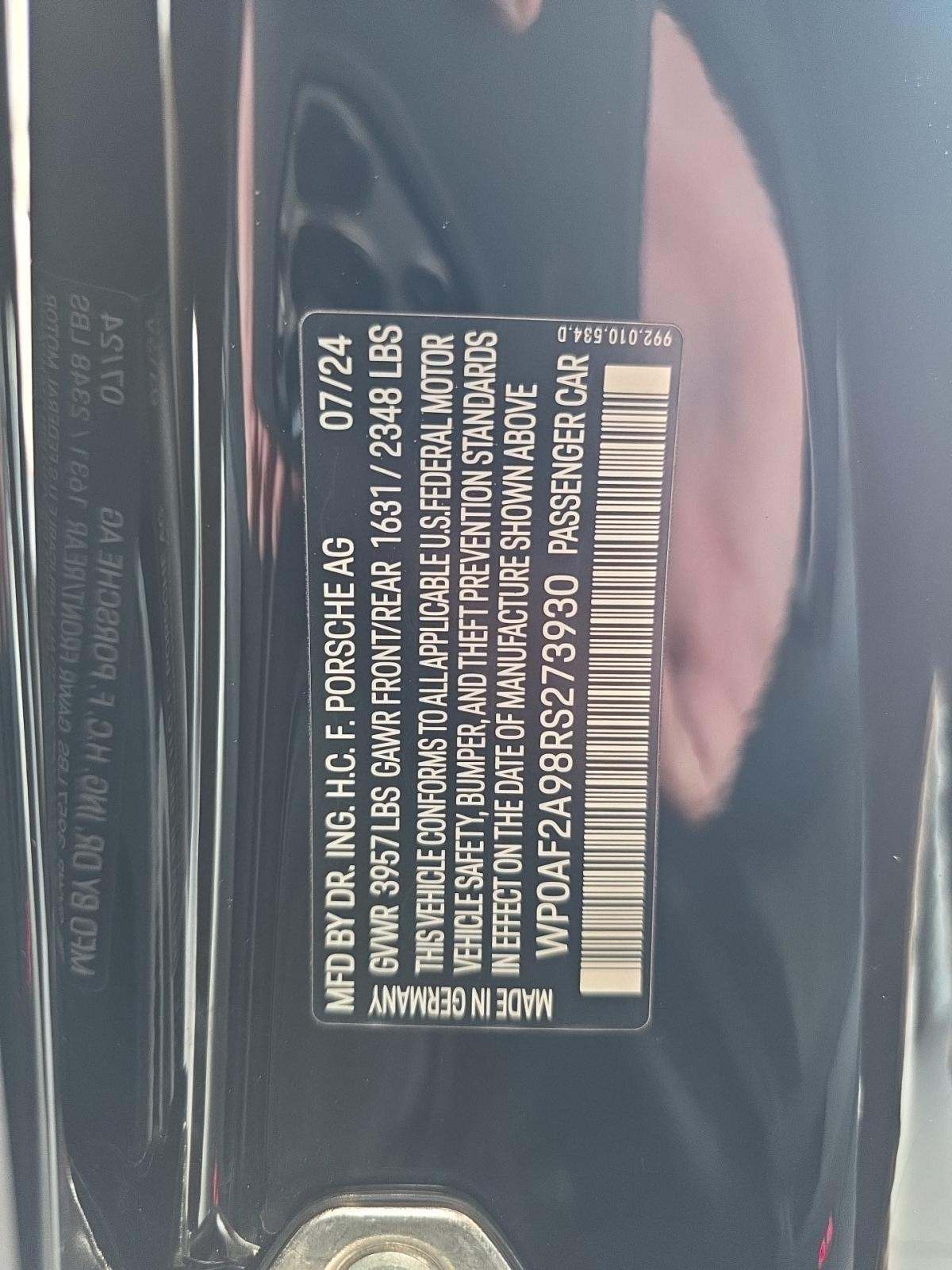 2024 Porsche 911 GT3 RS RWD