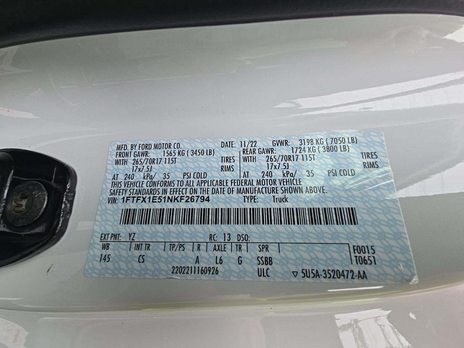 2022 Ford F-150 XL AWD