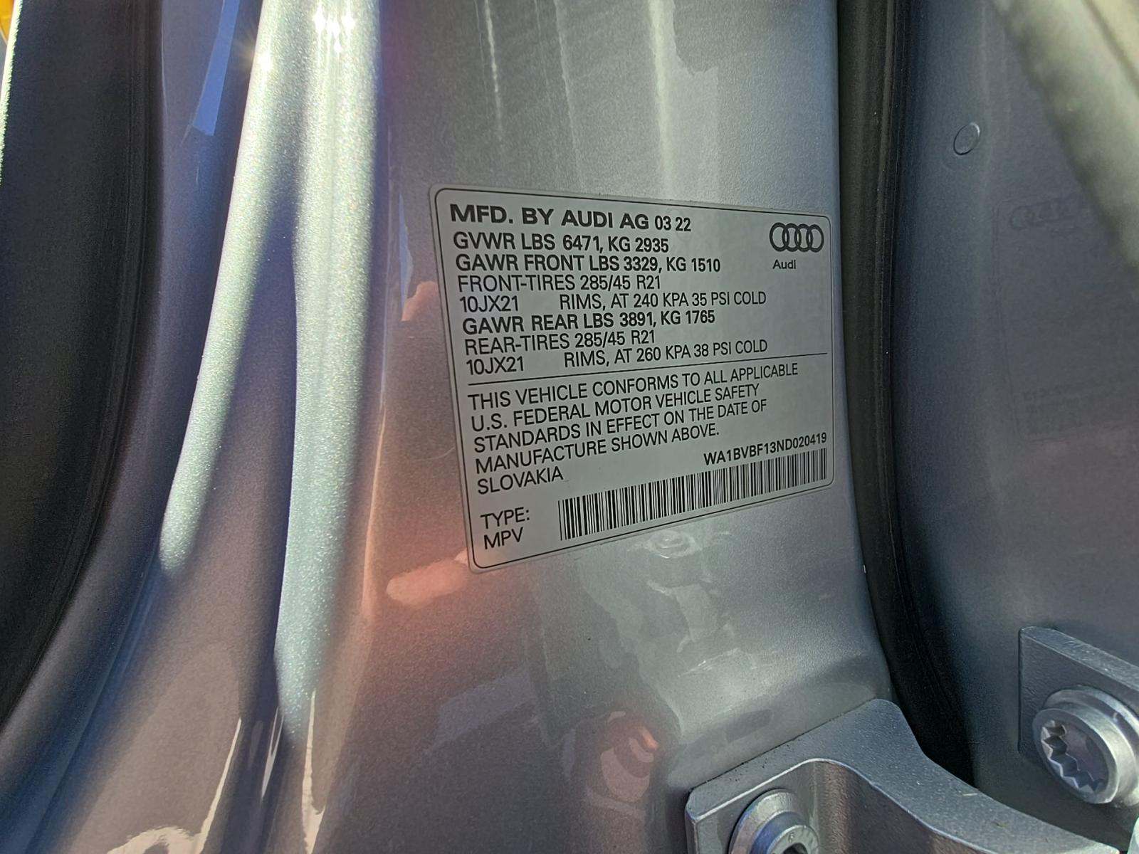 2022 Audi Q8 Premium Plus AWD