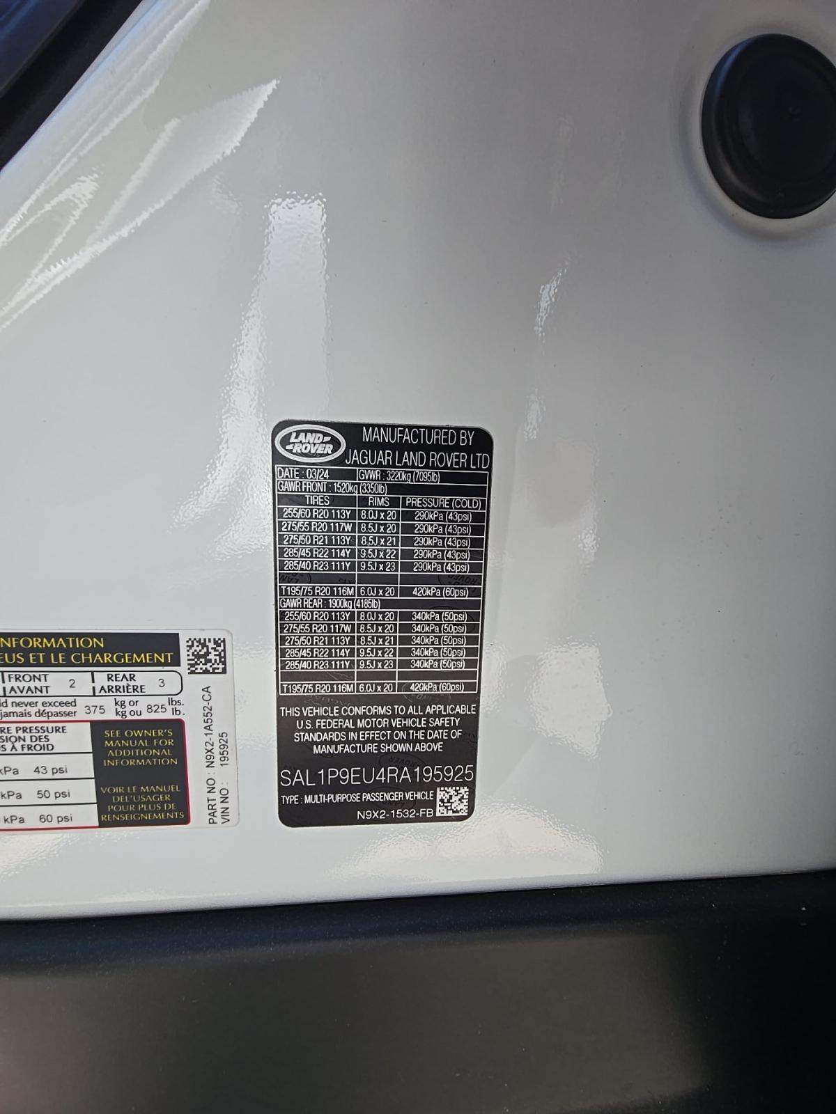 2024 Land Rover Range Rover Sport SE AWD