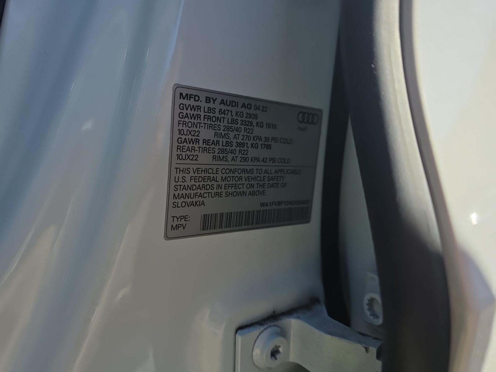 2022 Audi Q8 Prestige AWD