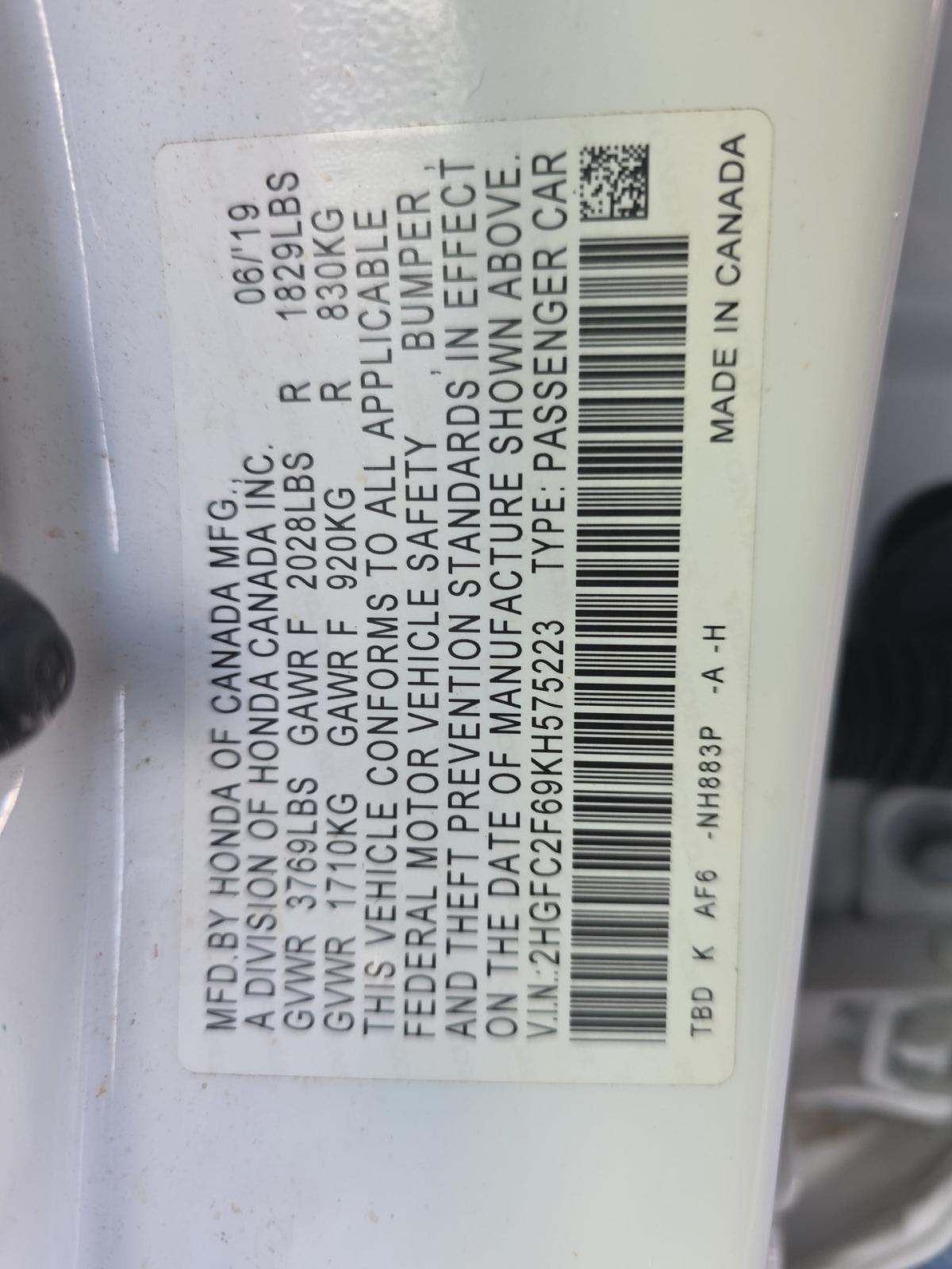 2019 Honda Civic LX FWD