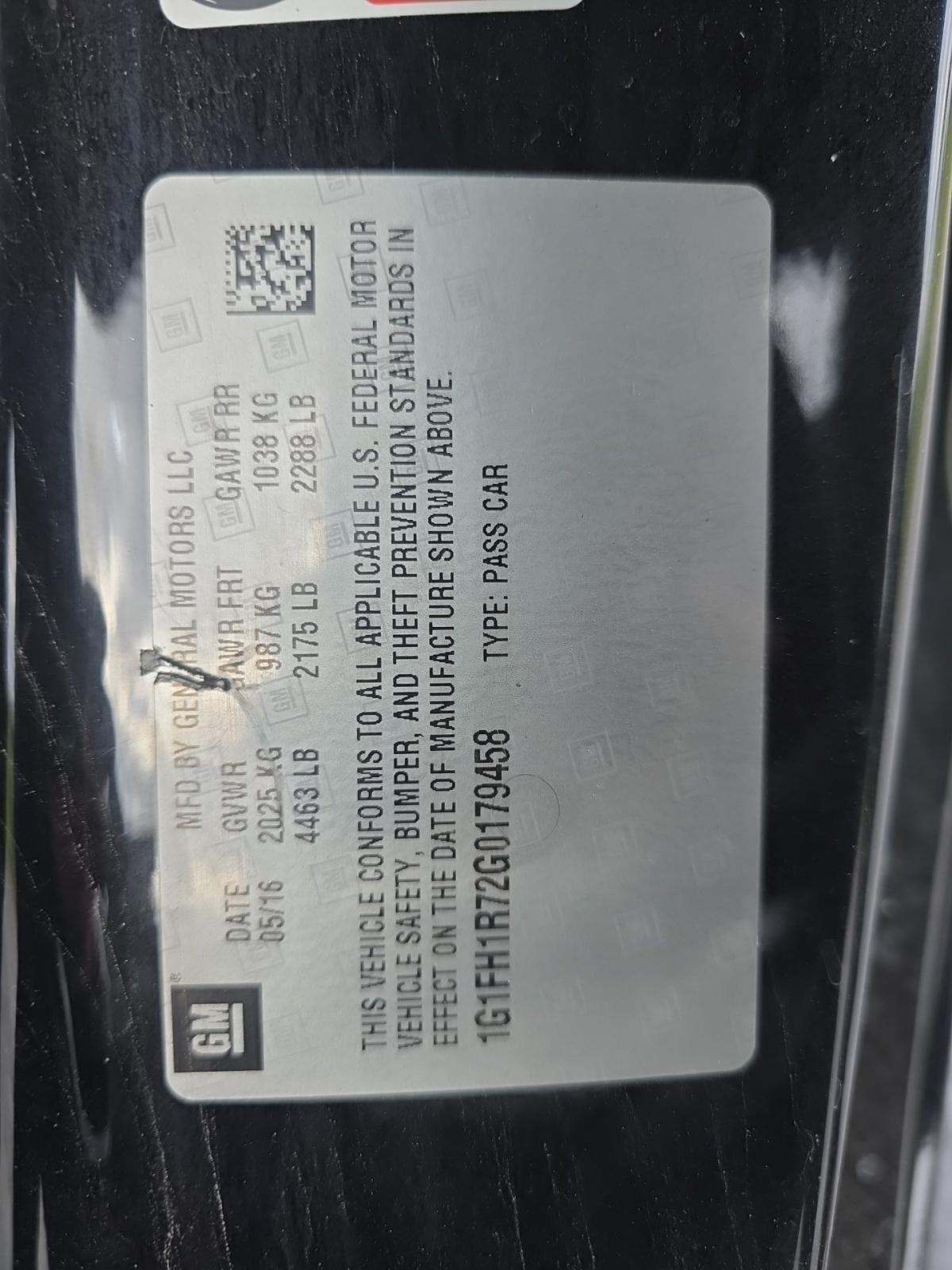 2016 Chevrolet Camaro 2SS RWD