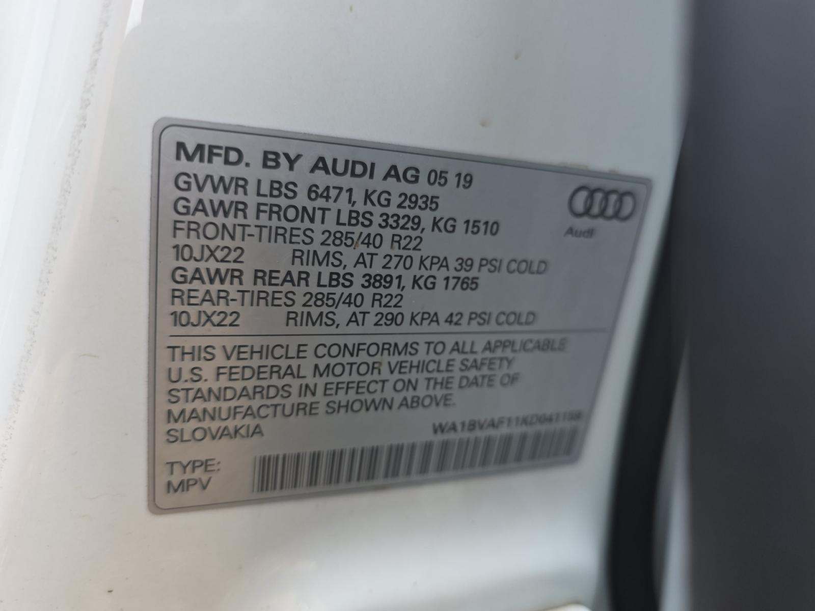 2019 Audi Q8 Premium Plus AWD