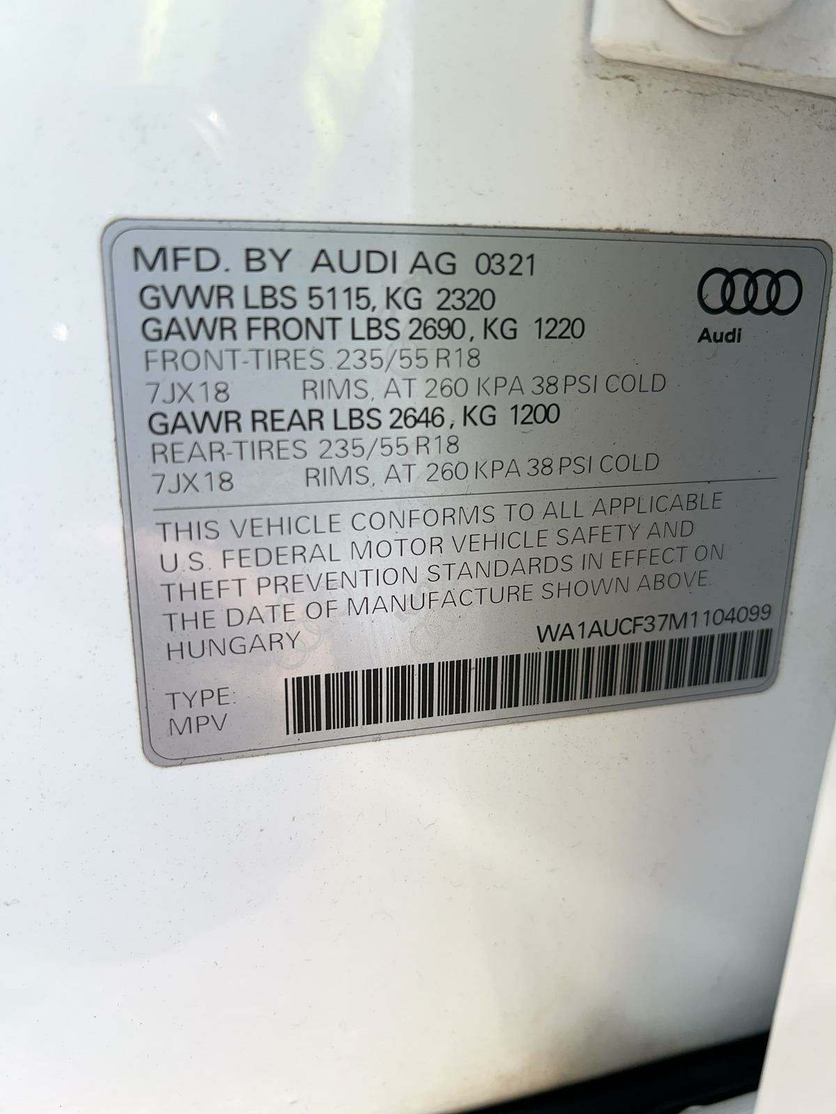 2021 Audi Q3 Premium AWD