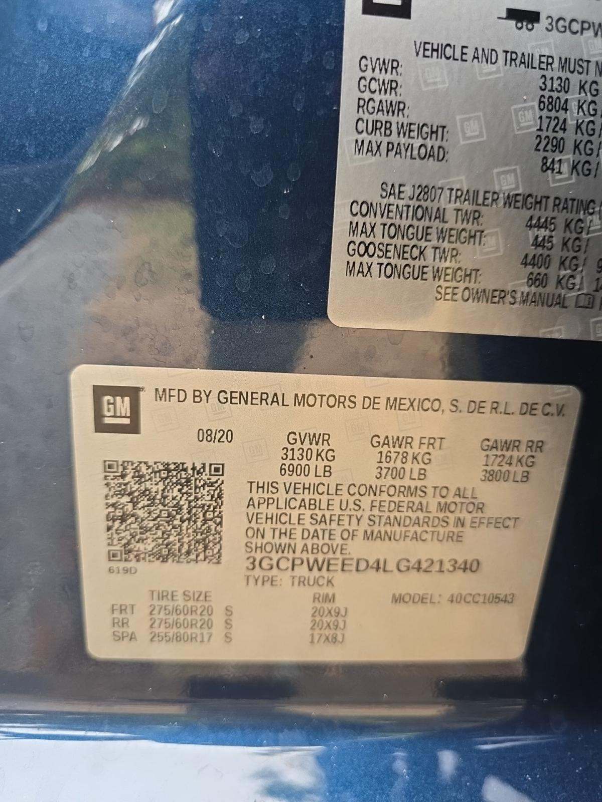 2020 Chevrolet Silverado 1500 LTZ RWD