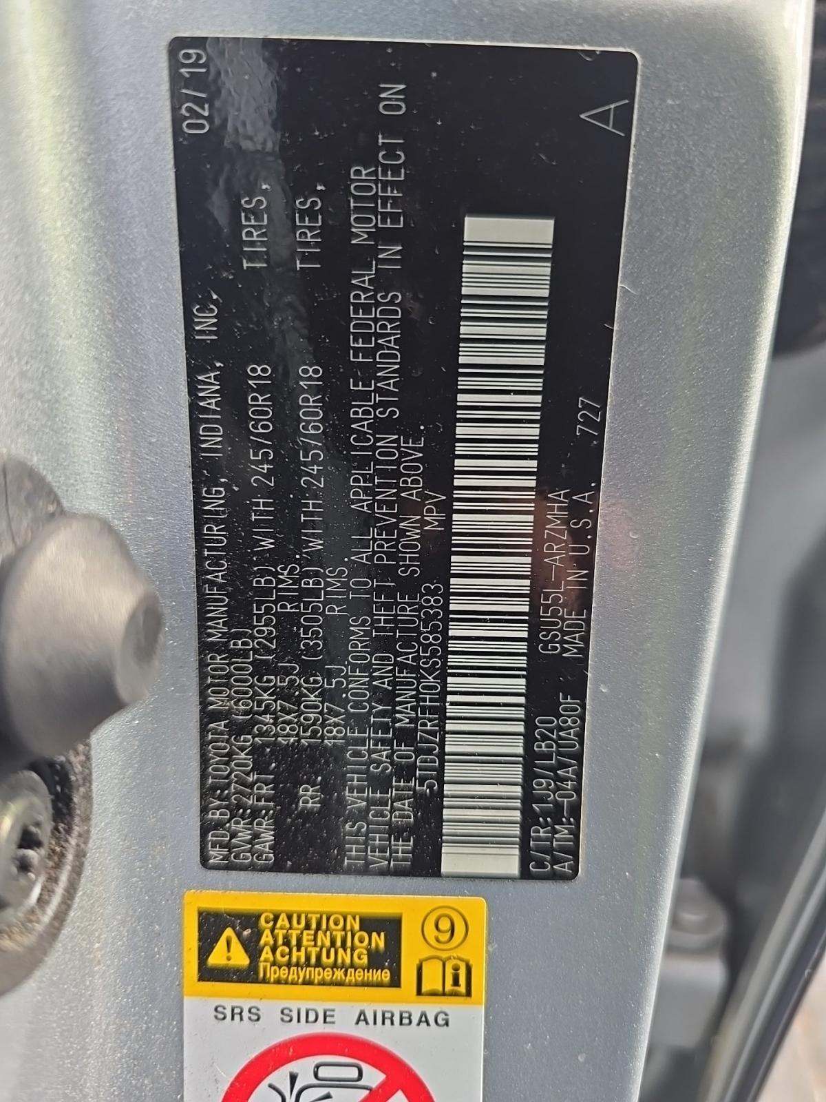 2019 Toyota Highlander XLE AWD