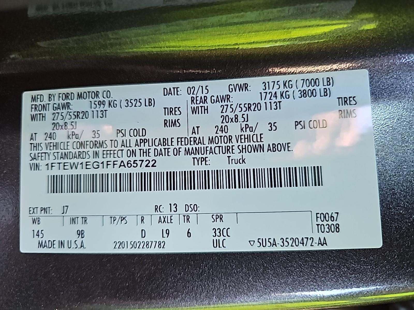 2015 Ford F-150 Platinum AWD