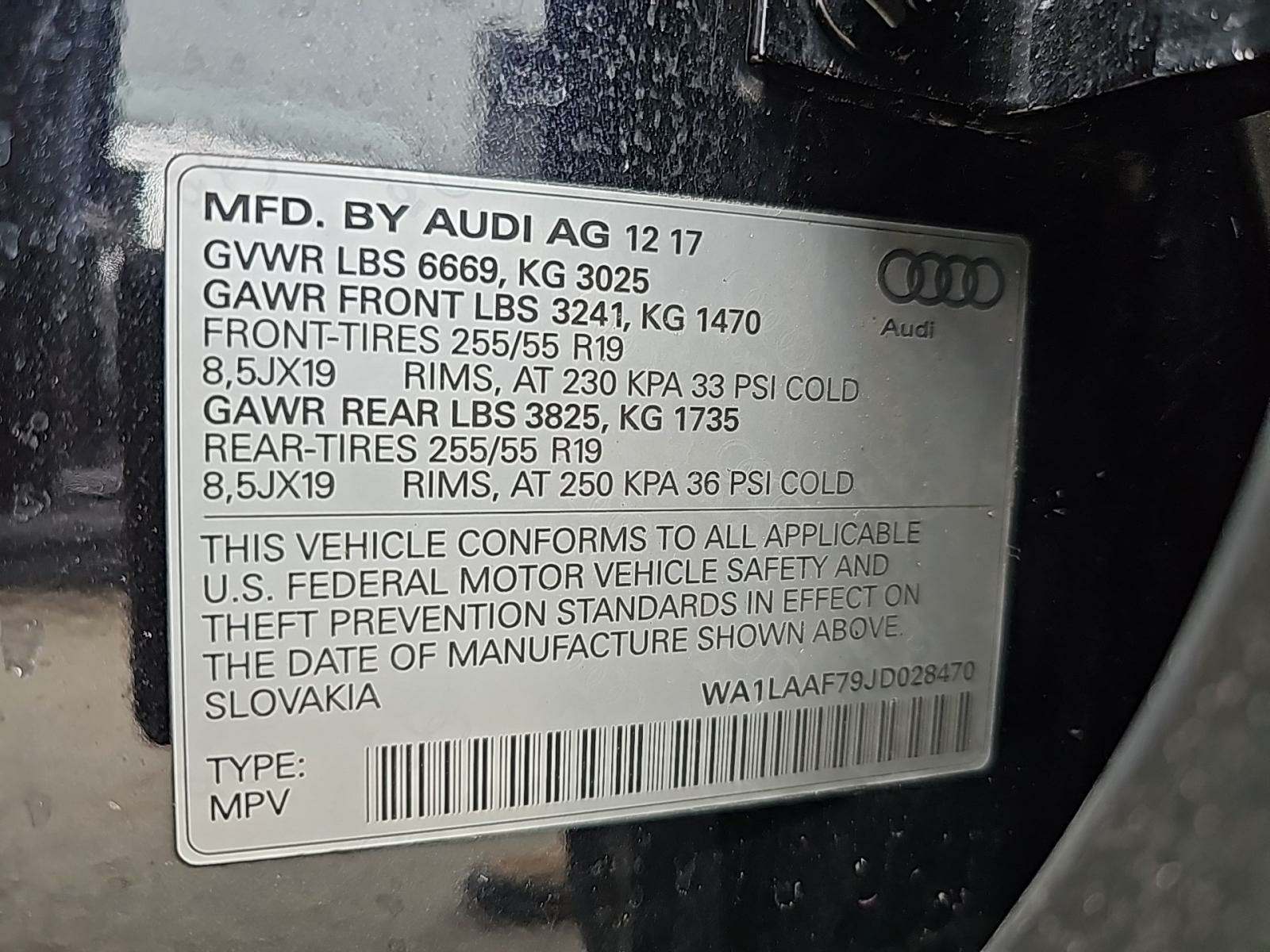 2018 Audi Q7 3.0T Premium Plus AWD