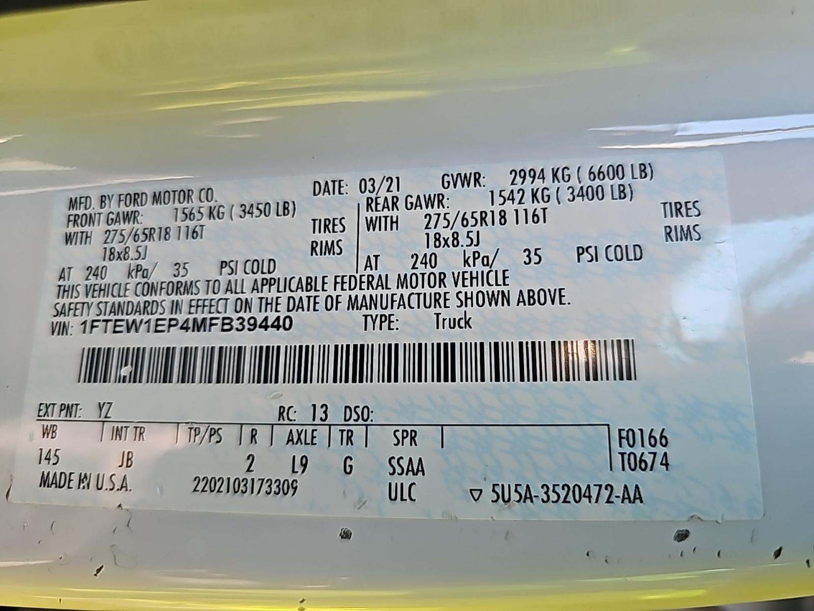 2021 Ford F-150 XL AWD