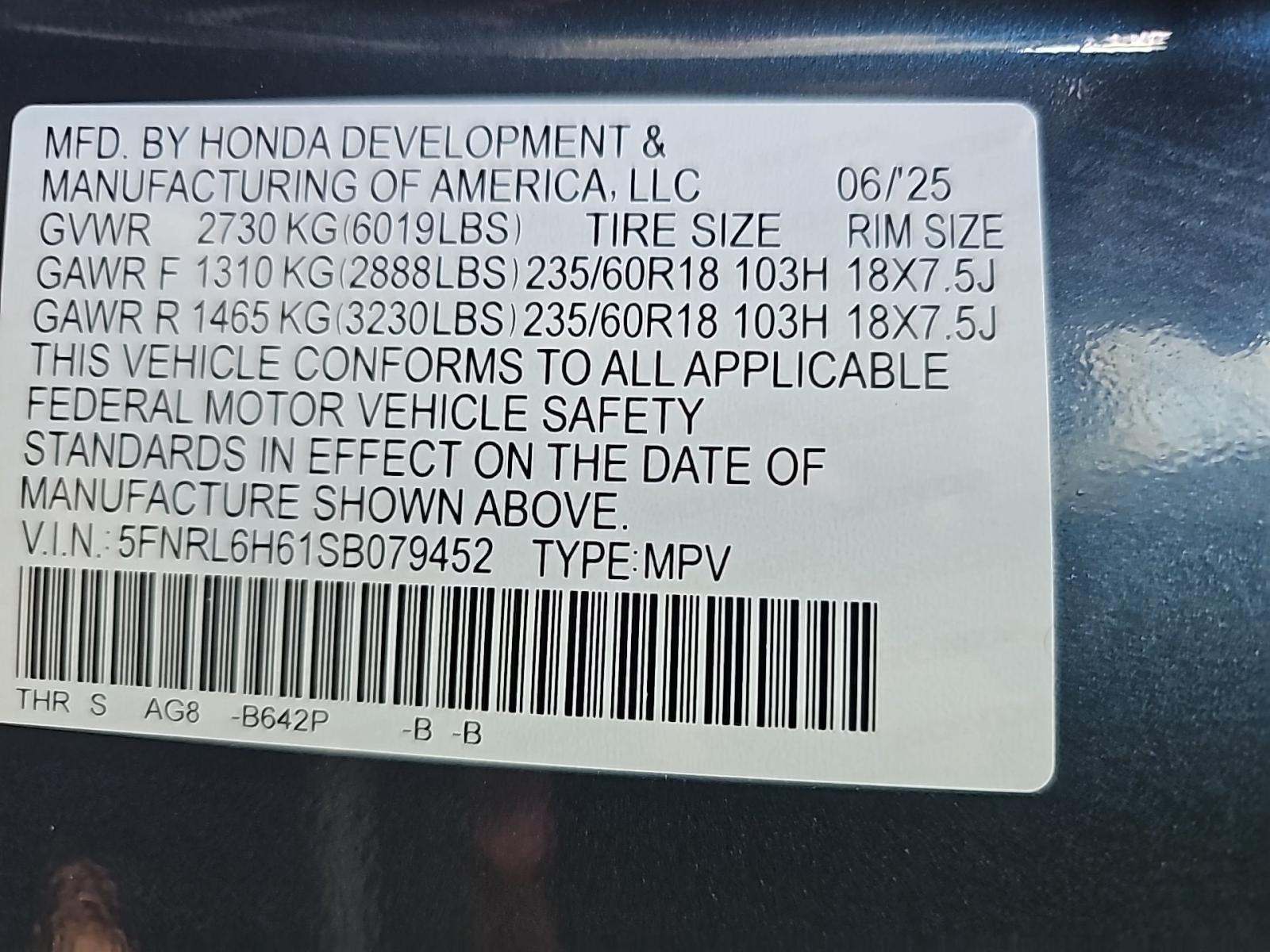 2025 Honda Odyssey EX-L FWD