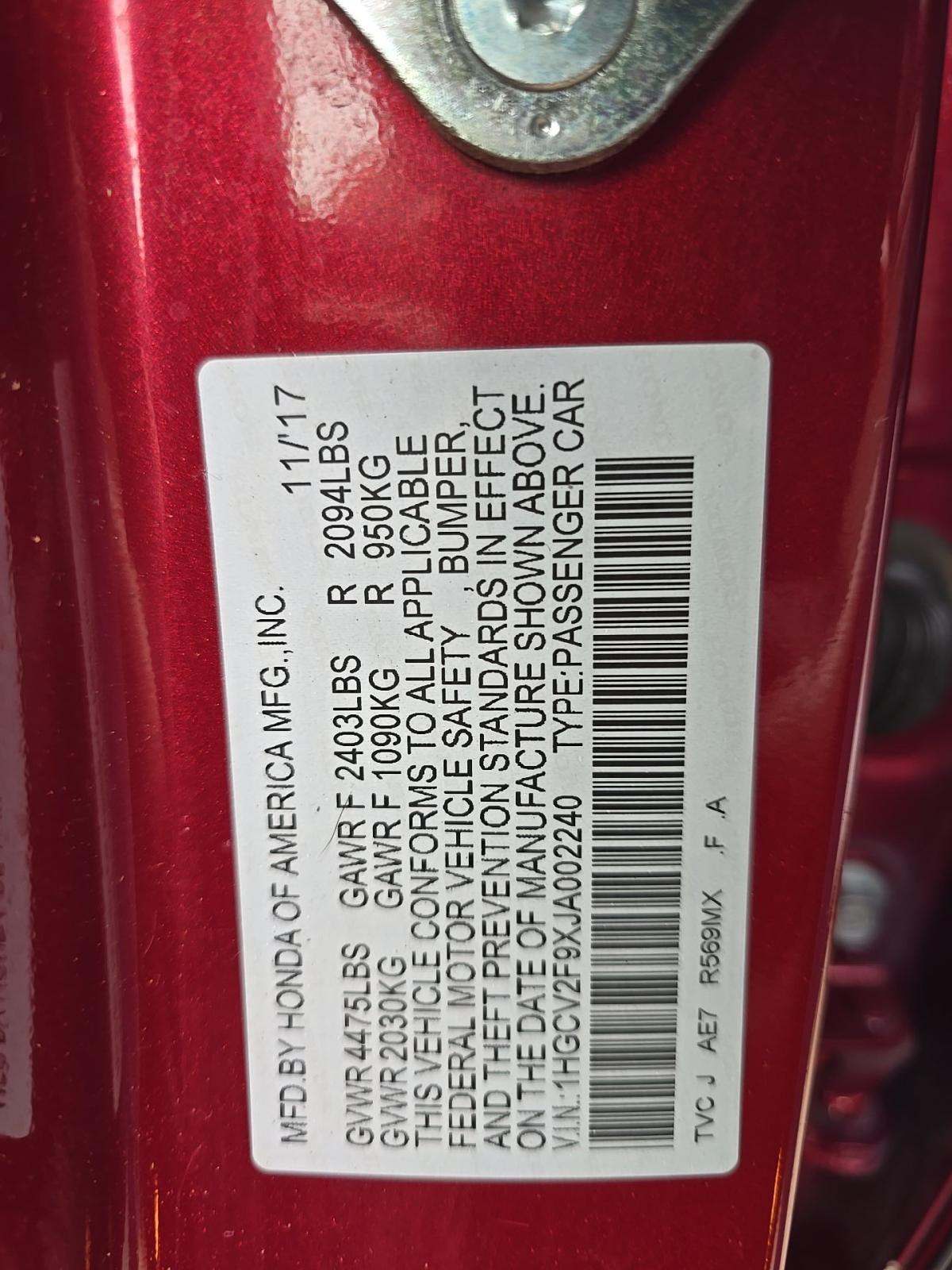 2018 Honda Accord Touring FWD