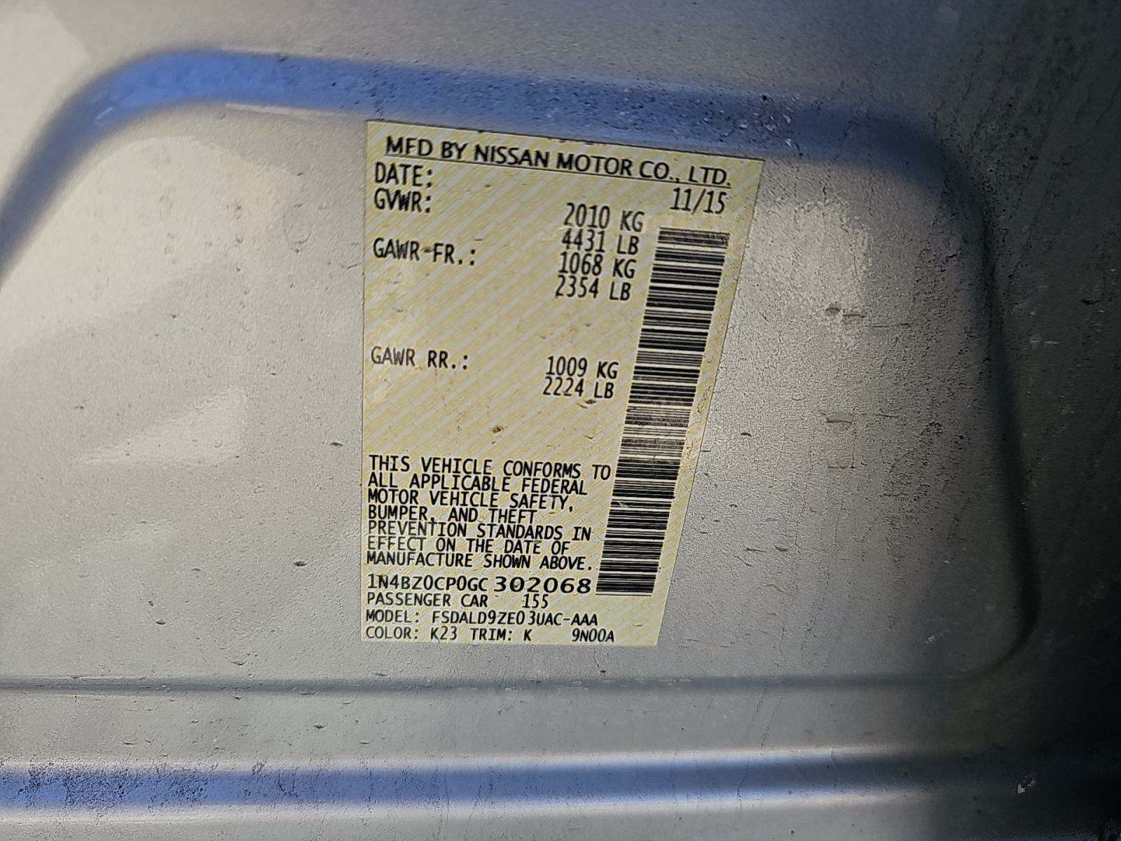 2016 Nissan LEAF SV FWD