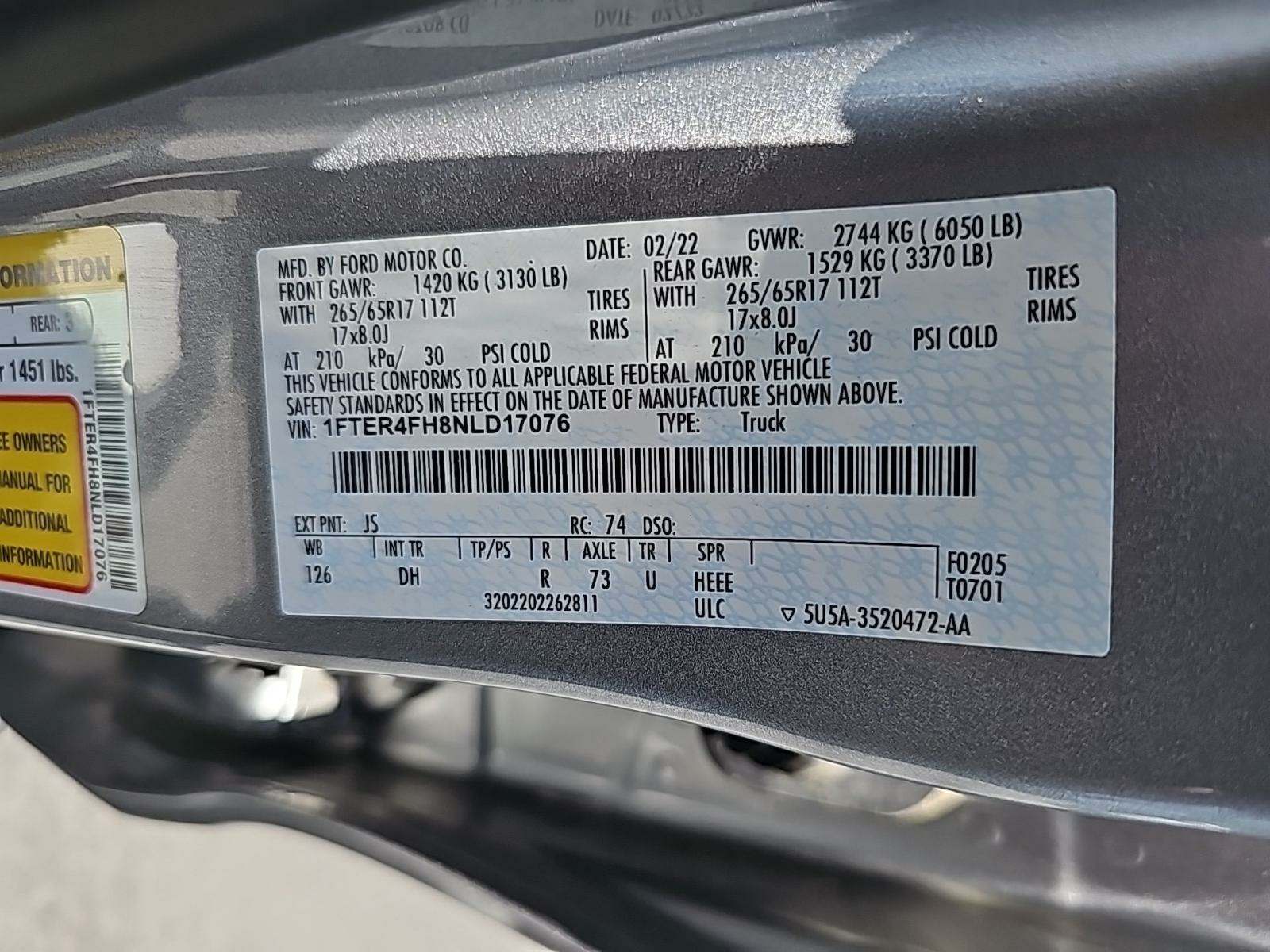 2022 Ford Ranger Lariat AWD