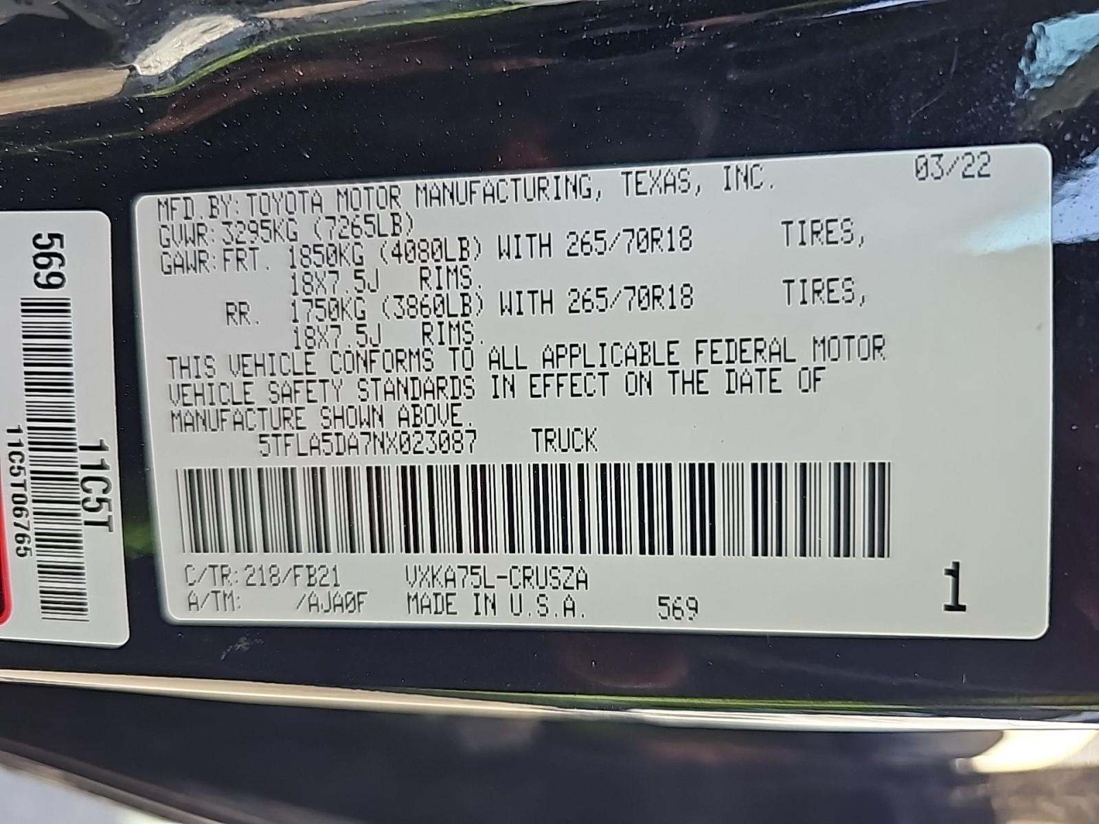 2022 Toyota Tundra SR5 AWD