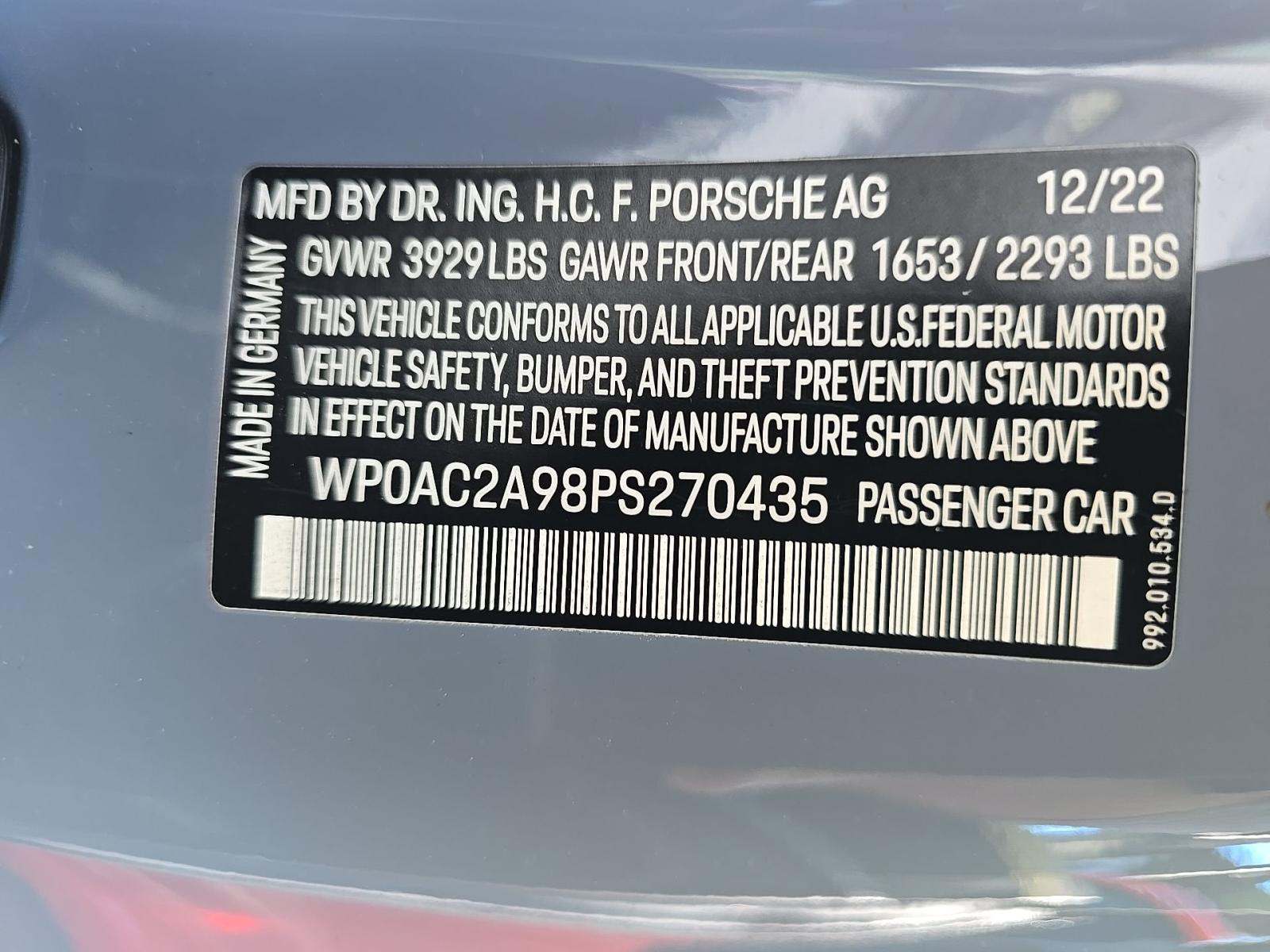 2023 Porsche 911 GT3 RWD