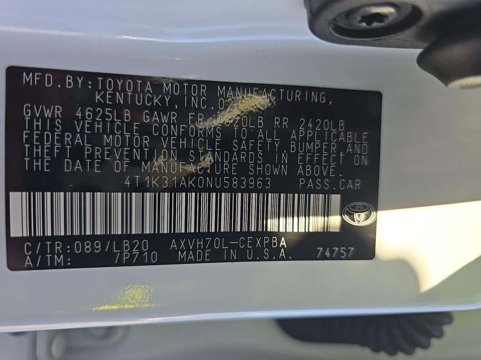 2022 Toyota Camry Hybrid XSE FWD