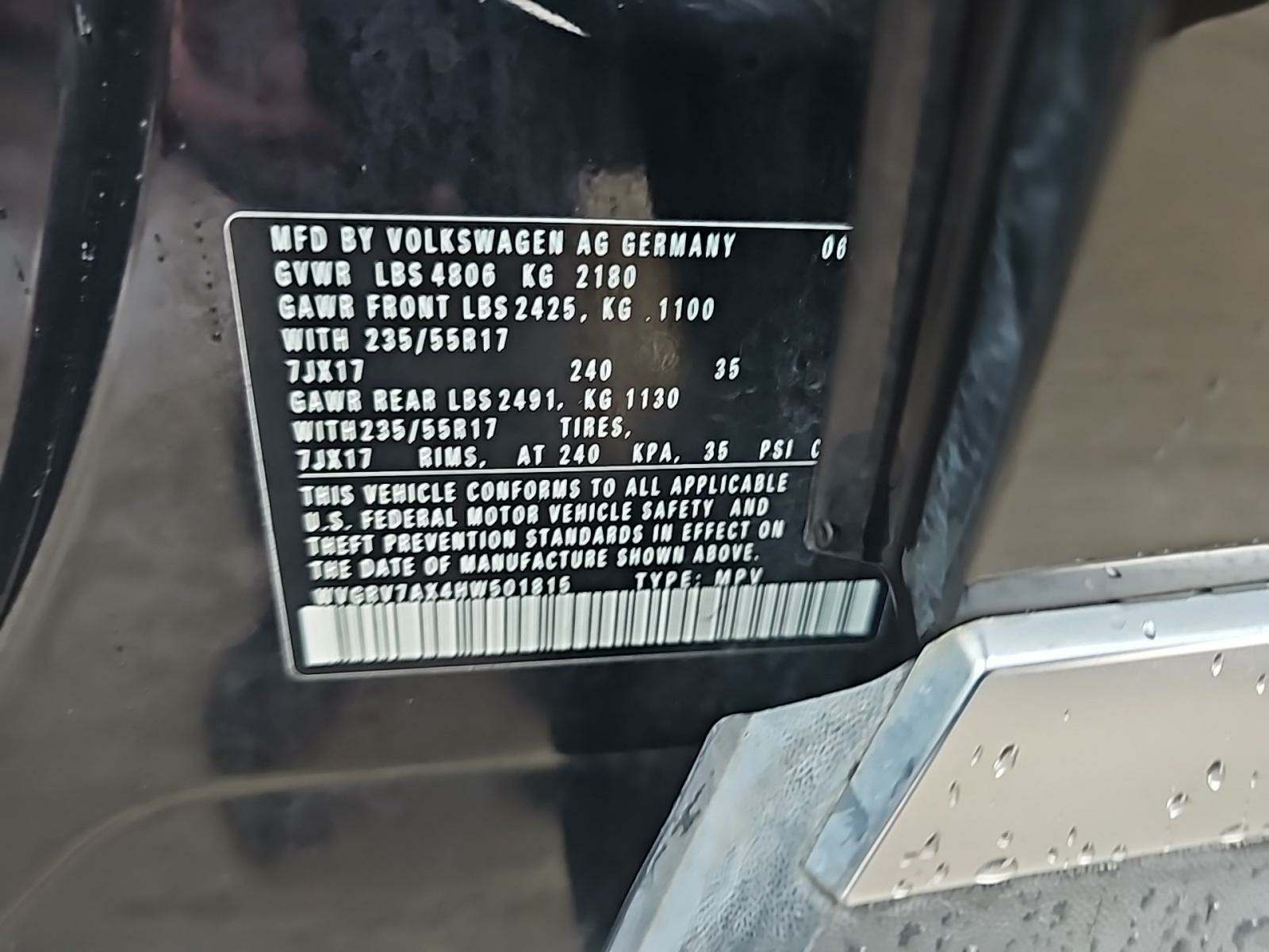 2017 Volkswagen Tiguan 2.0T Wolfsburg Edition FWD