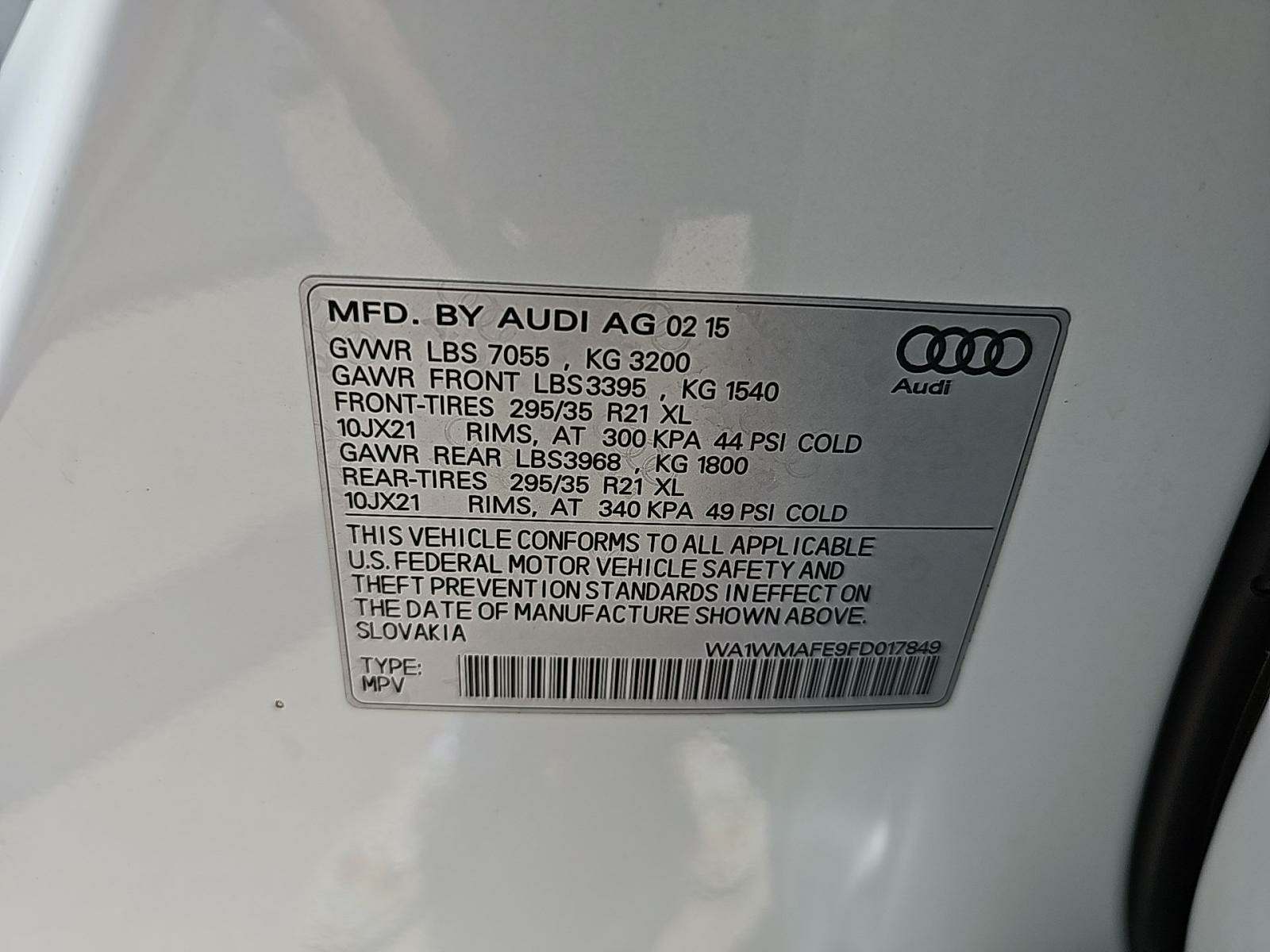 2015 Audi Q7 TDI Prestige AWD