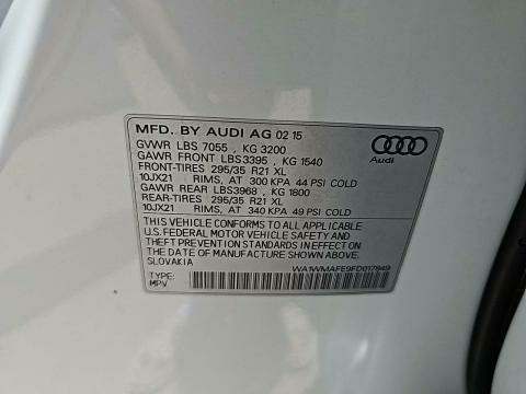 2015 Audi Q7 TDI Prestige AWD