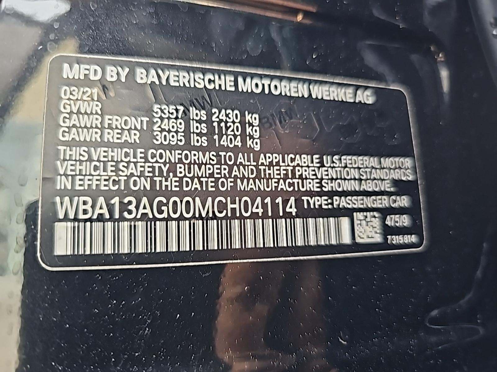 2021 BMW 5 Series 530e RWD
