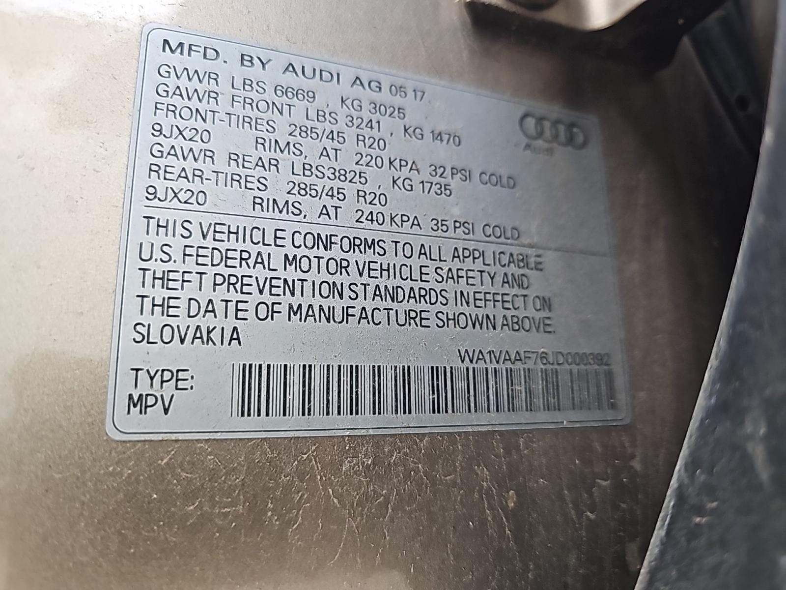 2018 Audi Q7 3.0T Prestige AWD