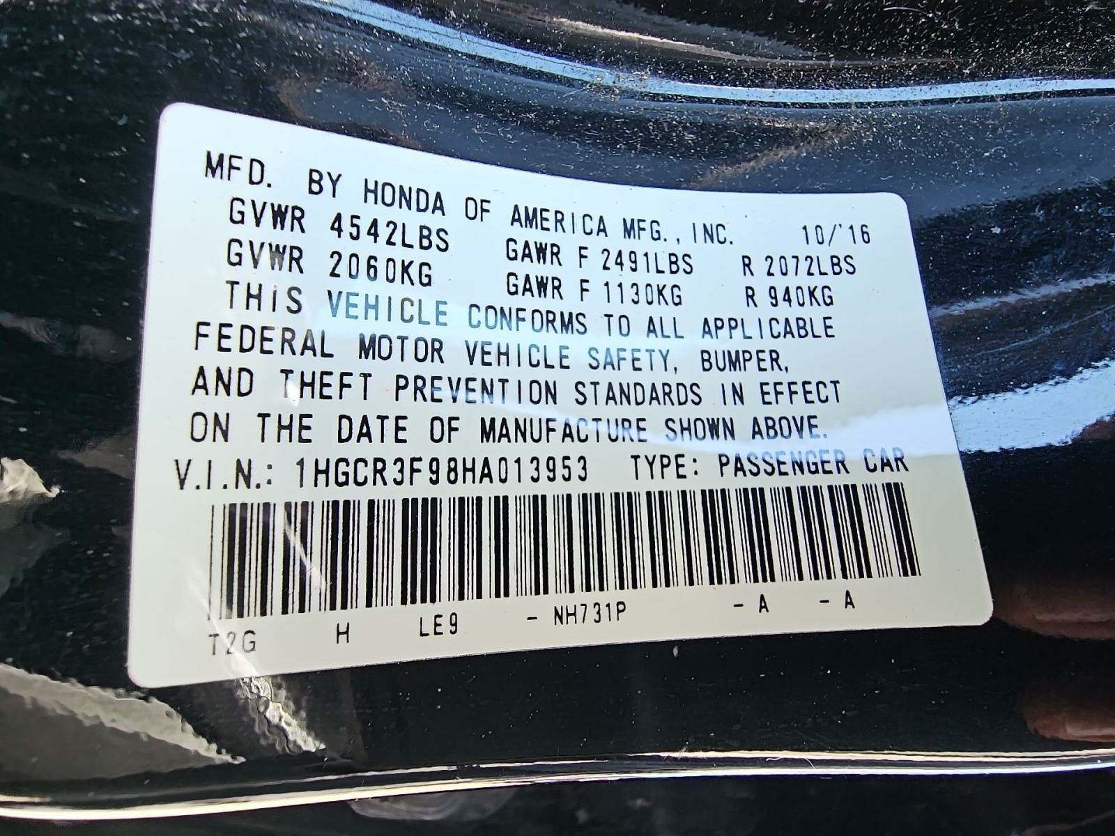 2017 Honda Accord Touring FWD