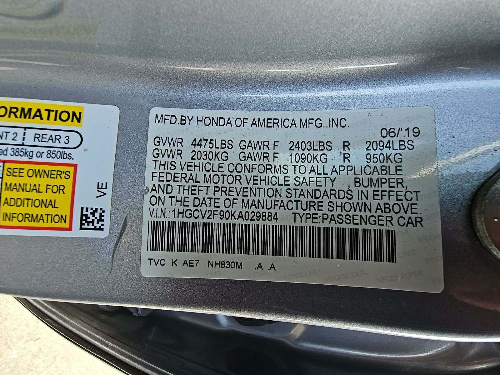 2019 Honda Accord Touring FWD