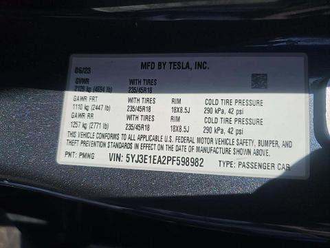 2023 Tesla Model 3 Standard Range RWD