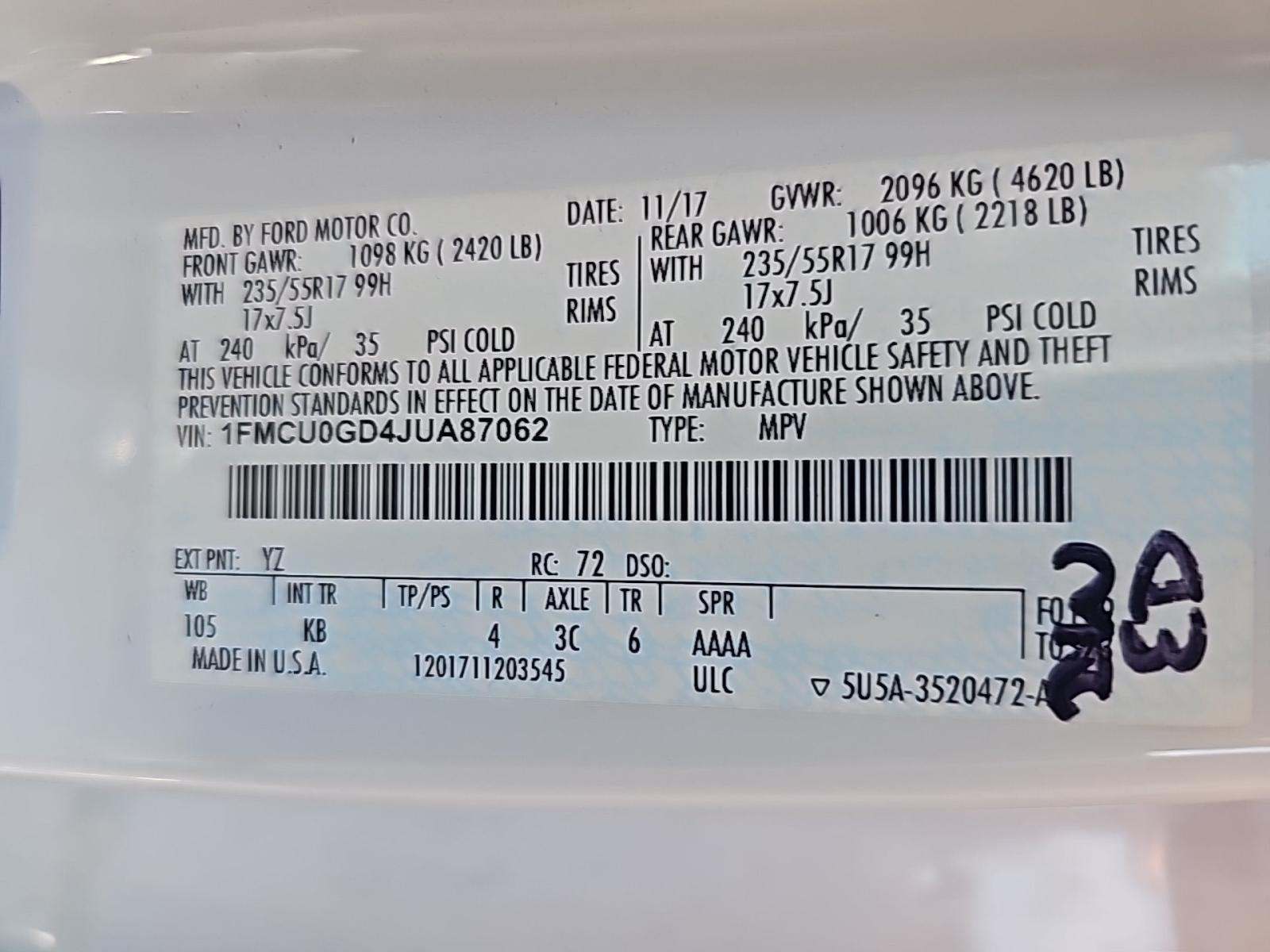 2018 Ford Escape SE FWD